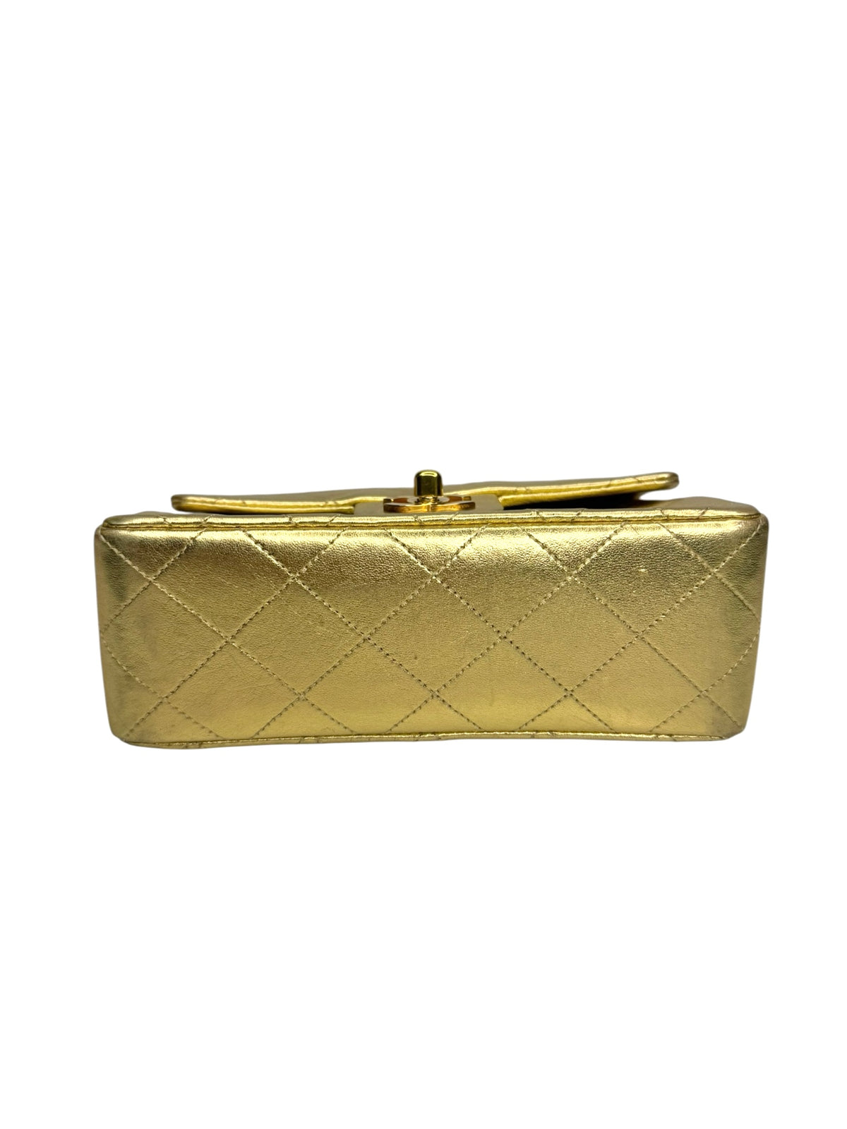 Chanel Vintage Gold Lambskin Square Mini Flap T9374
