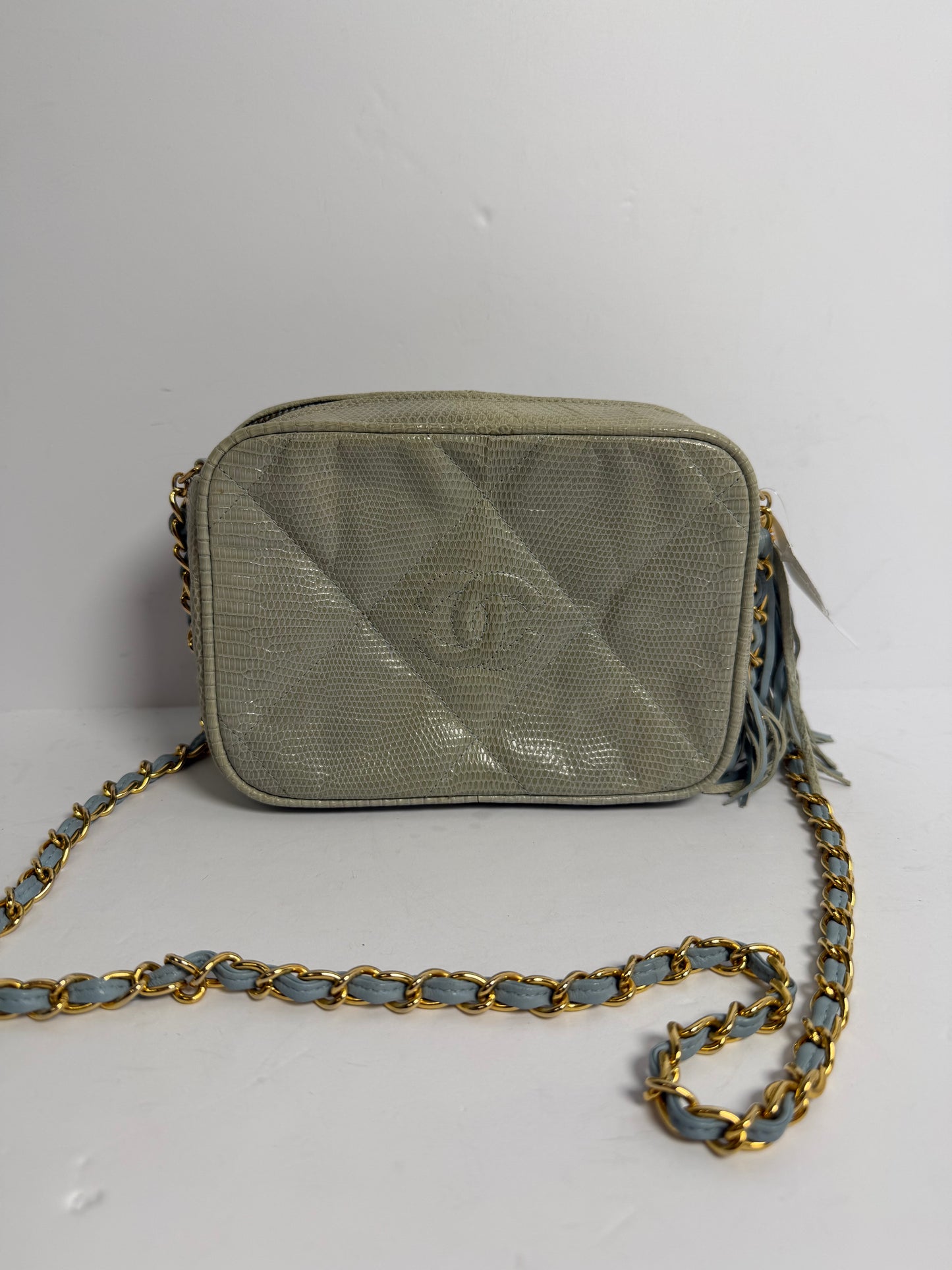 Chanel lizard camera mint