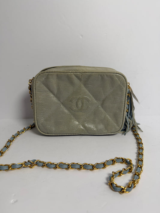 Chanel lizard camera mint