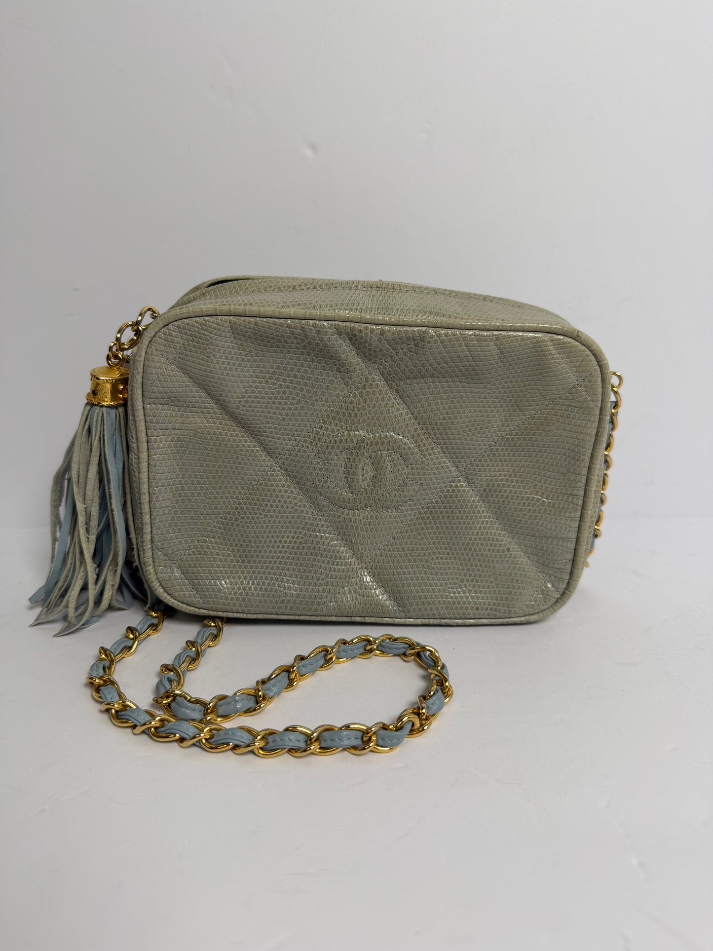 Chanel lizard camera mint