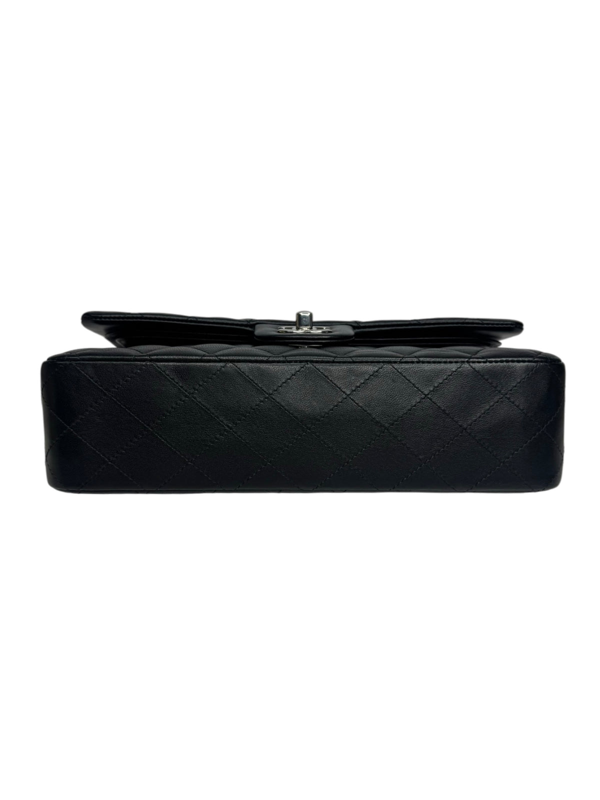 Chanel Black Lambskin Medium Double Flap SHW T9439