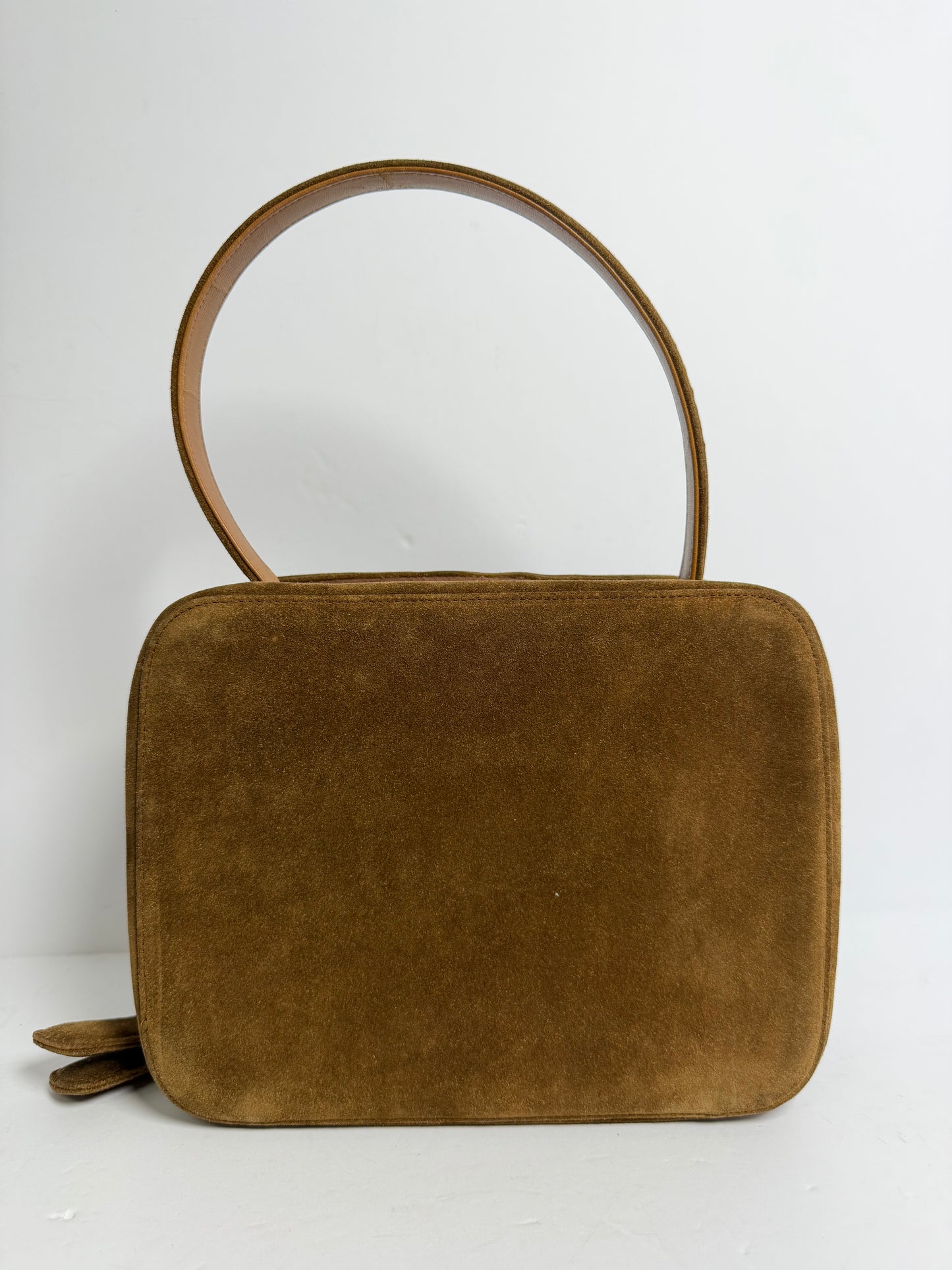 Chanel suede brown top handle