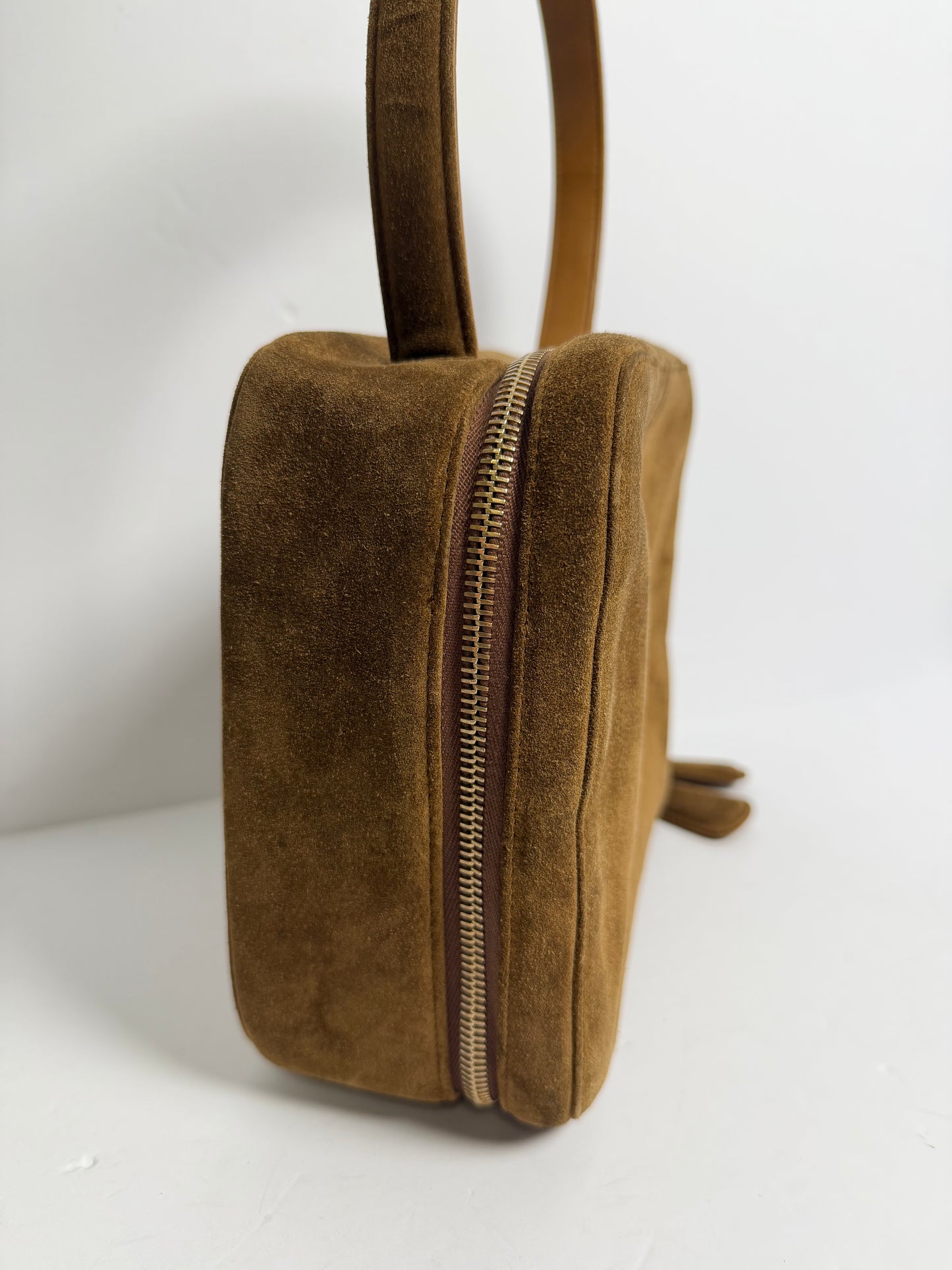 Chanel suede brown top handle