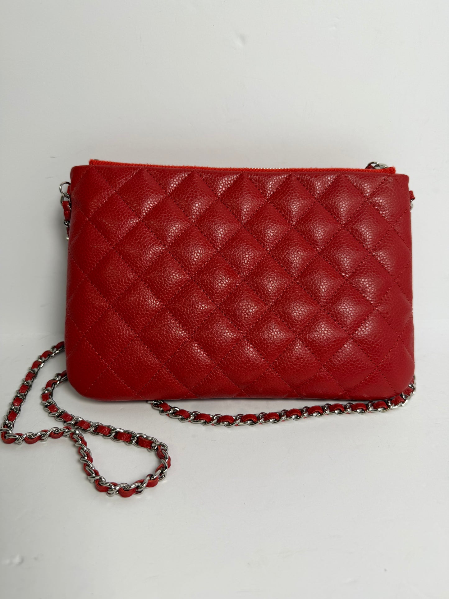 Chanel front flap crossbody red