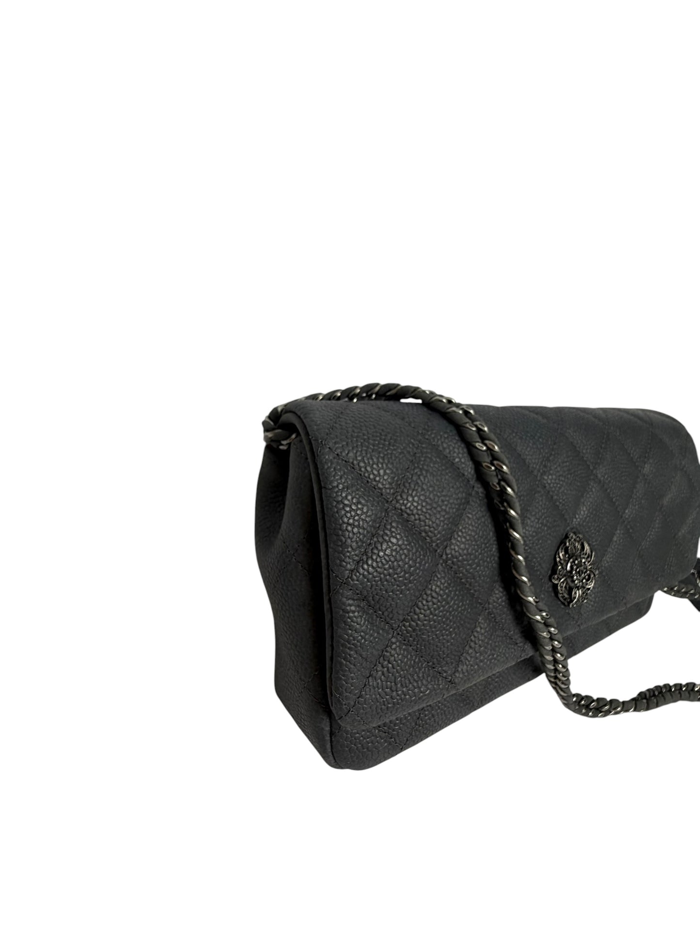 Chanel Matte grey Caviar Clutch Crossbody T8023