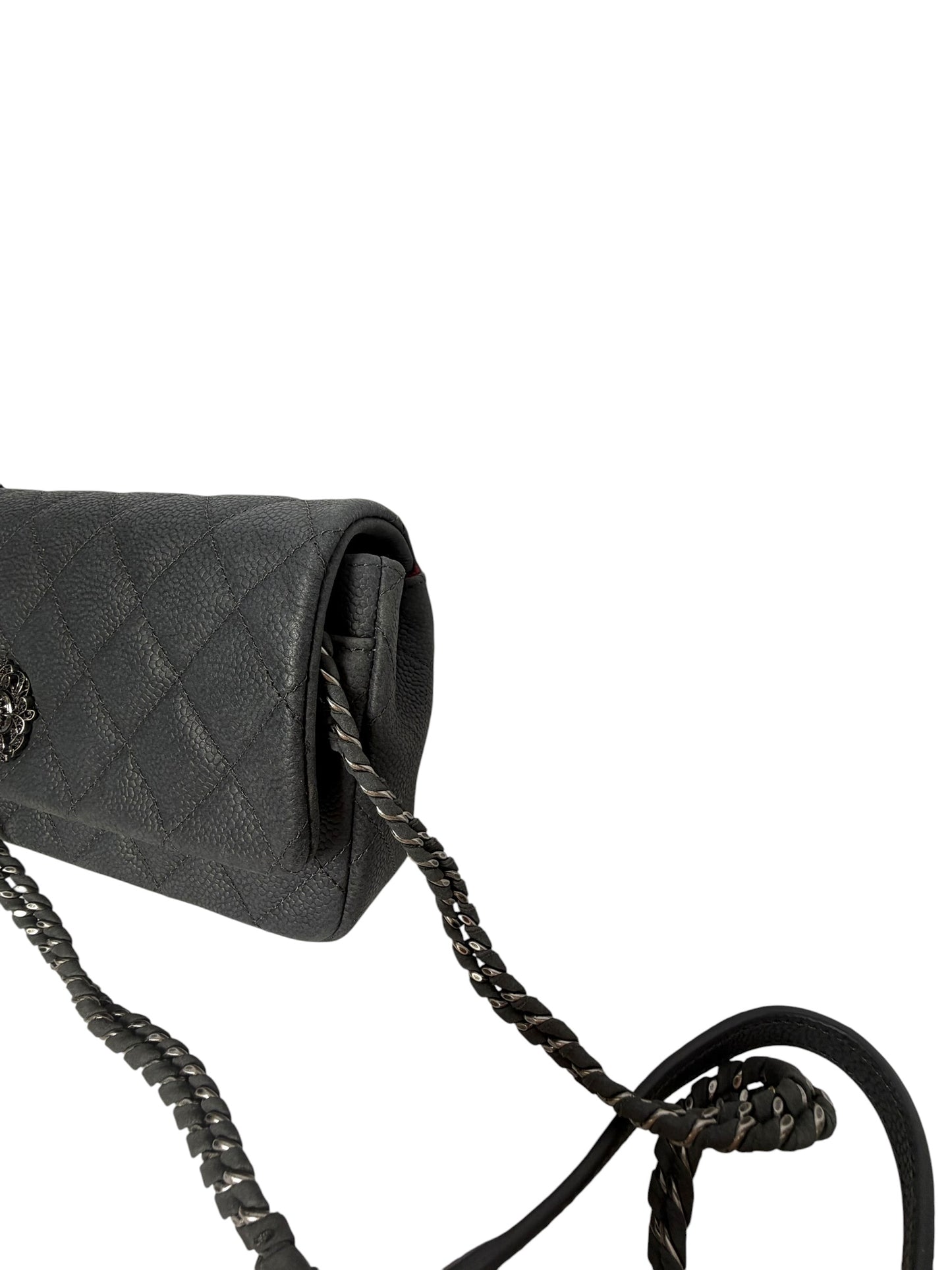 Chanel Matte grey Caviar Clutch Crossbody T8023