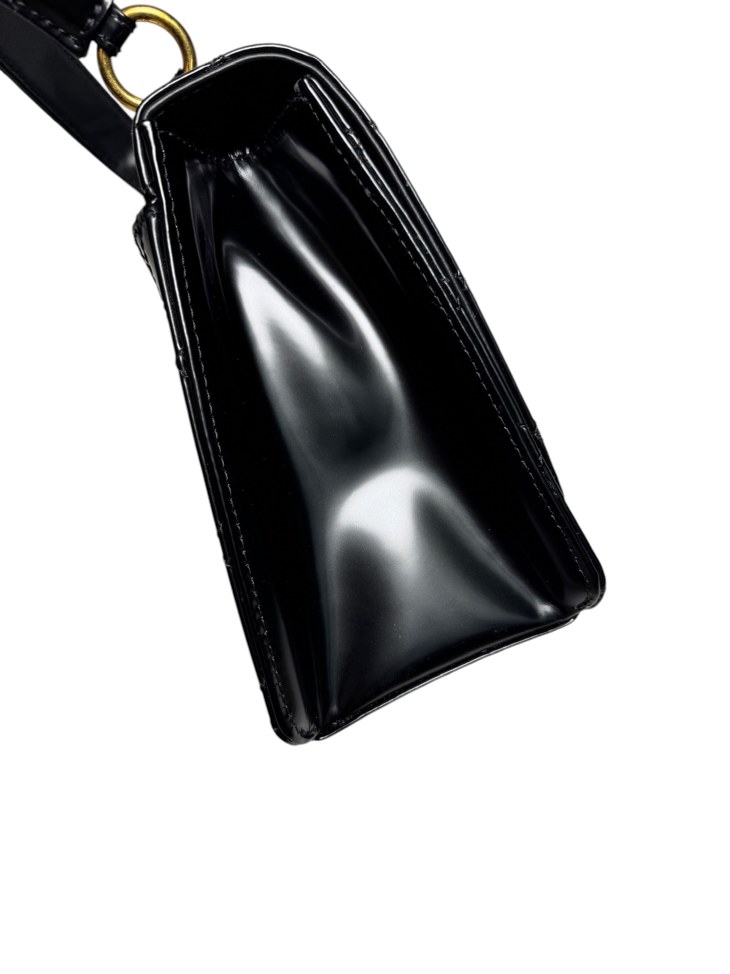Chanel Black Smooth Calf Top Handle Flap T8438