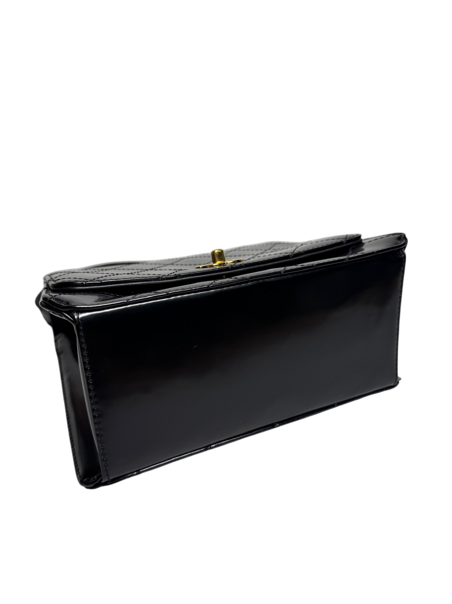 Chanel Black Smooth Calf Top Handle Flap T8438