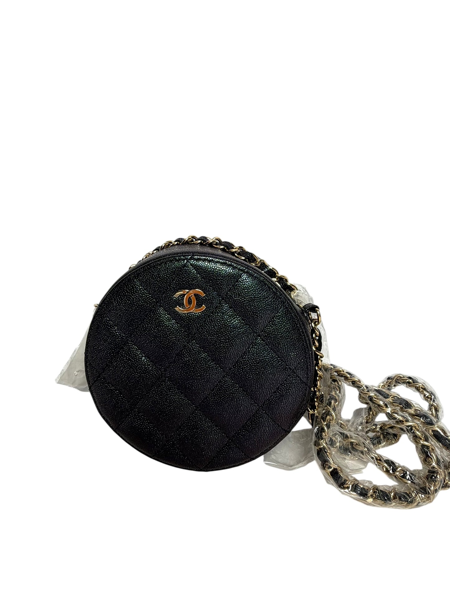 Chanel Blue Iridescent Circle Crossbody T5915