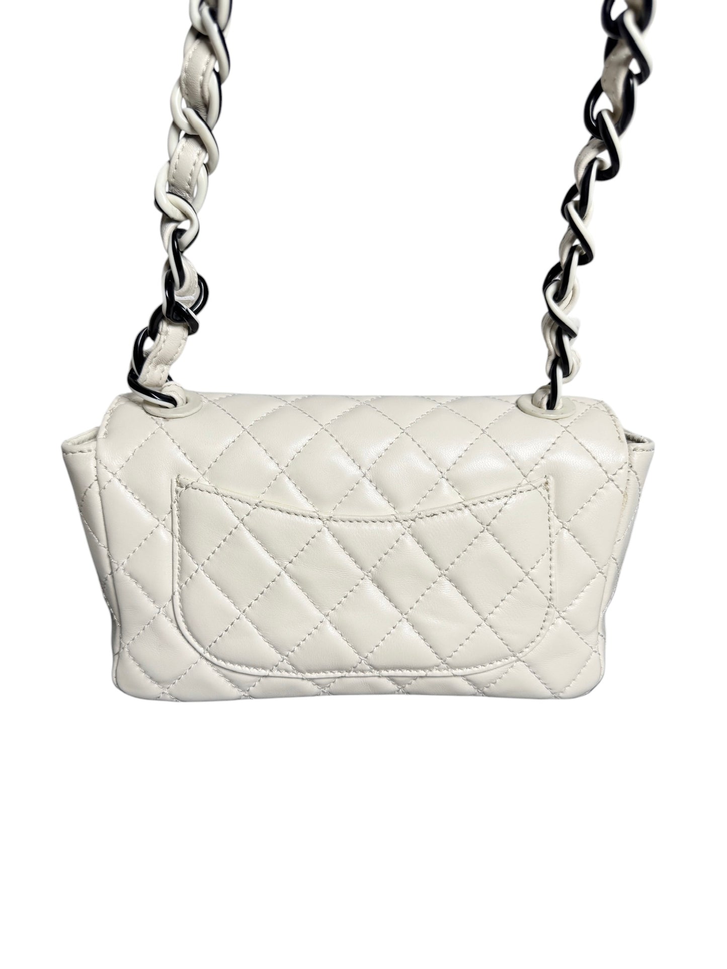 Chanel Small White Resin Chain Flap T8439