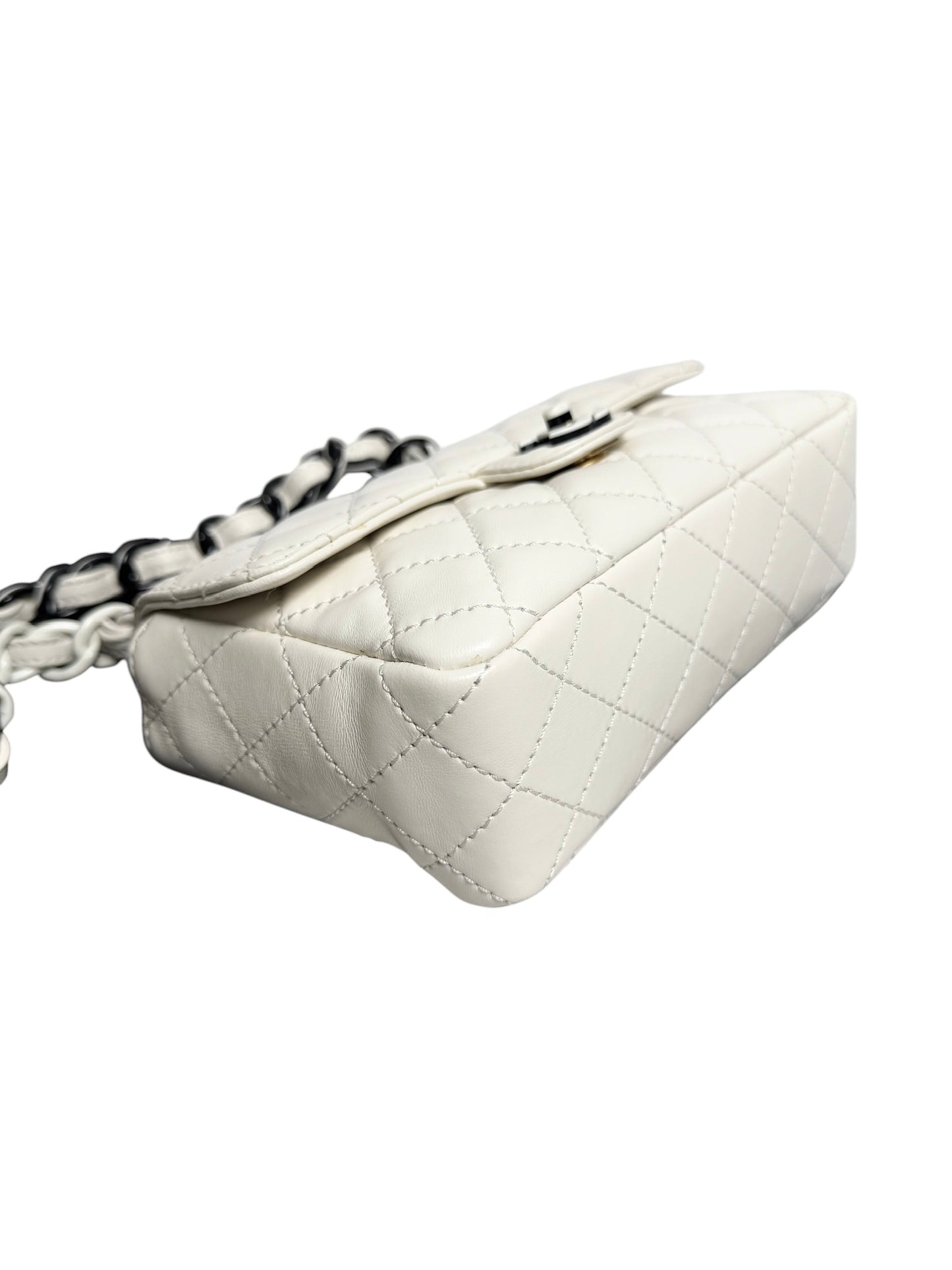 Chanel Small White Resin Chain Flap T8439