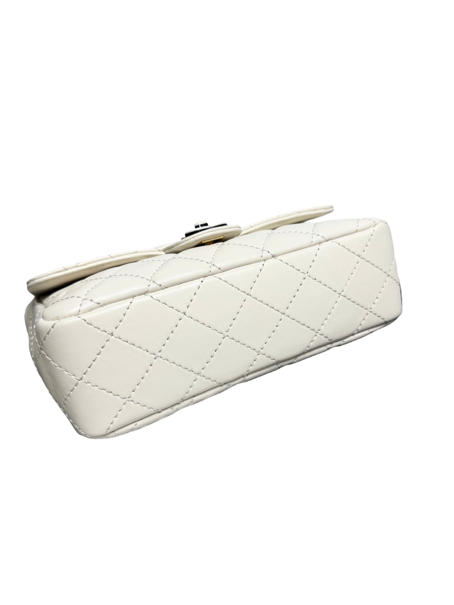 Chanel Small White Resin Chain Flap T8439
