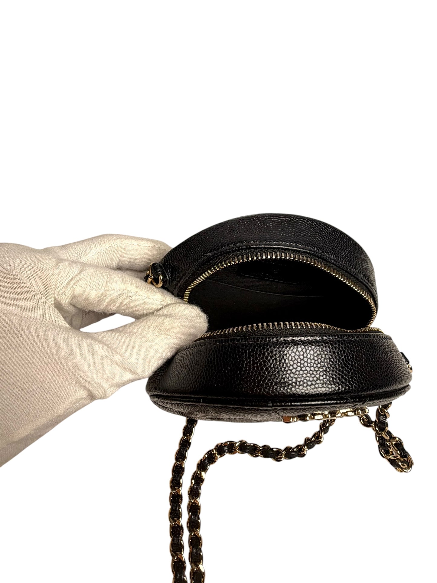 Chanel Black Caviar Circle Crossbody T7937