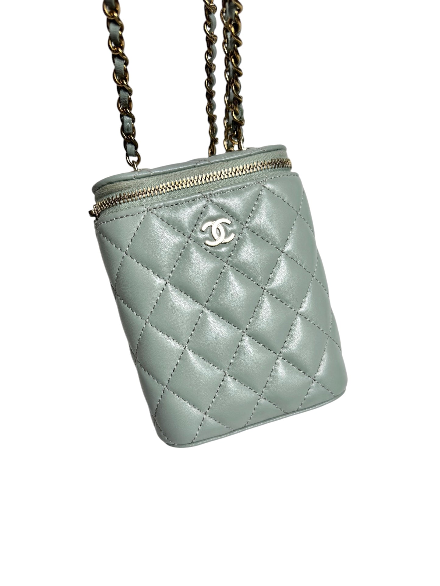 Chanel Blue Lambskin Vertical Vanity Crossbody Case T8440