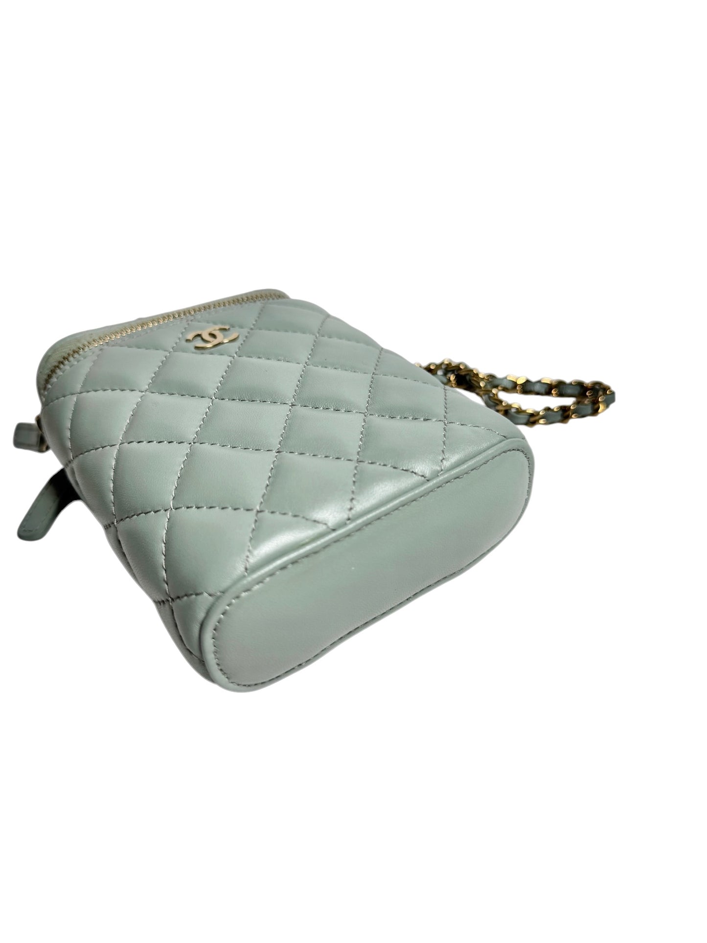 Chanel Blue Lambskin Vertical Vanity Crossbody Case T8440
