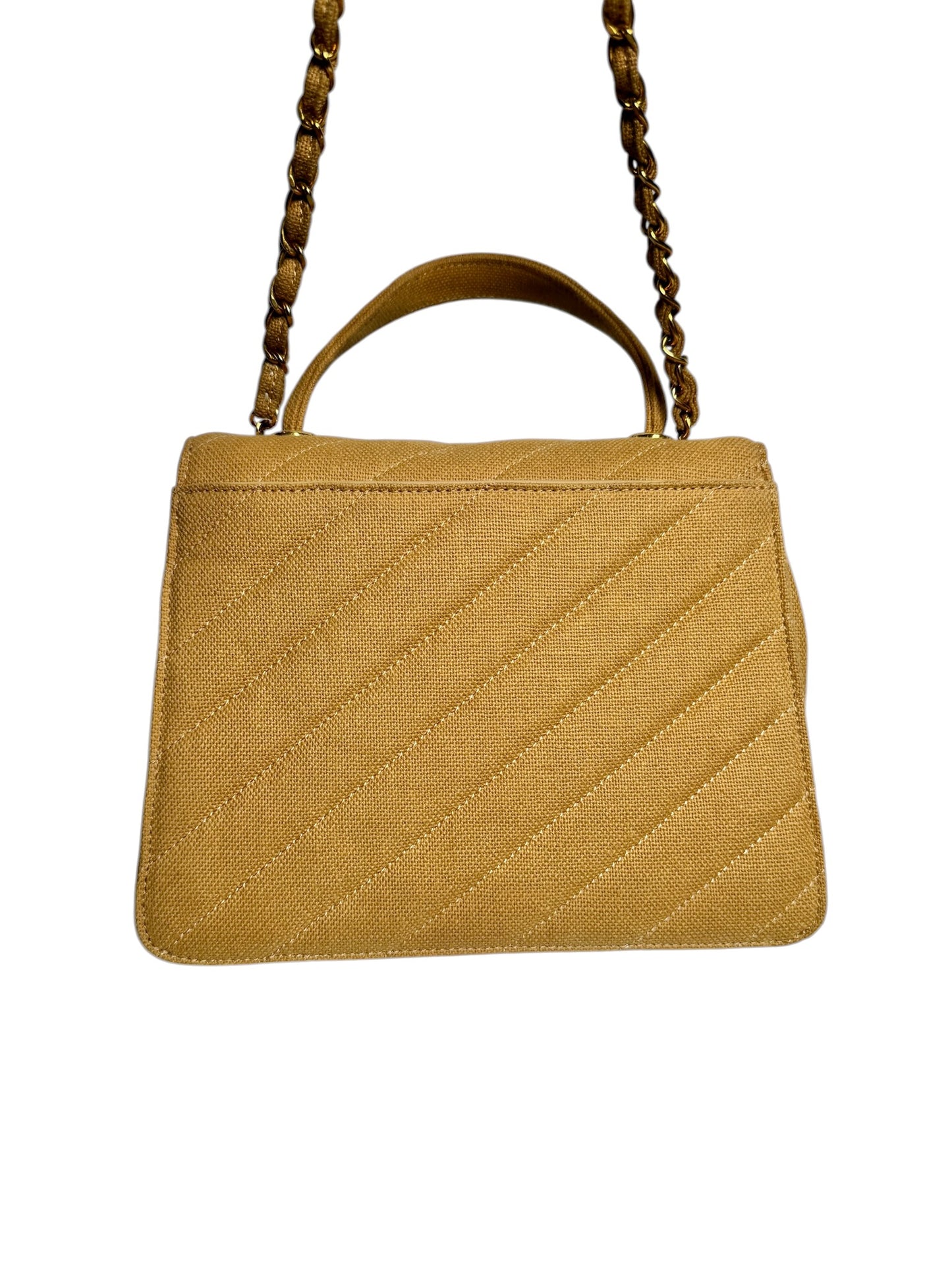 Chanel Khaki Canvas Top Handle Bag T8441