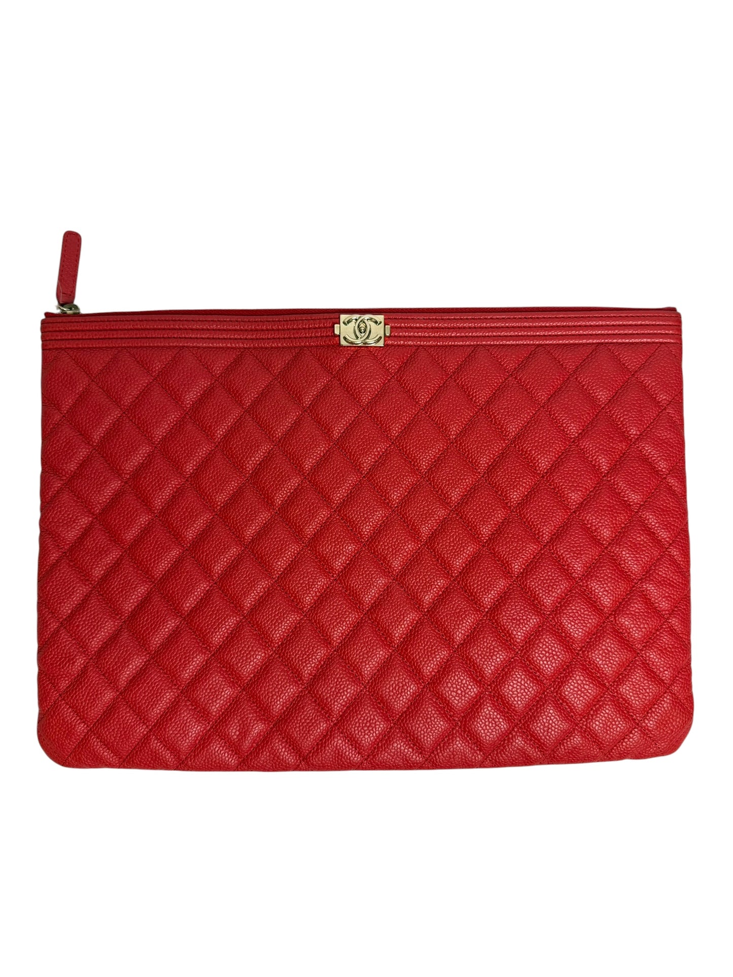 Chanel Red Caviar O case GHW T8314