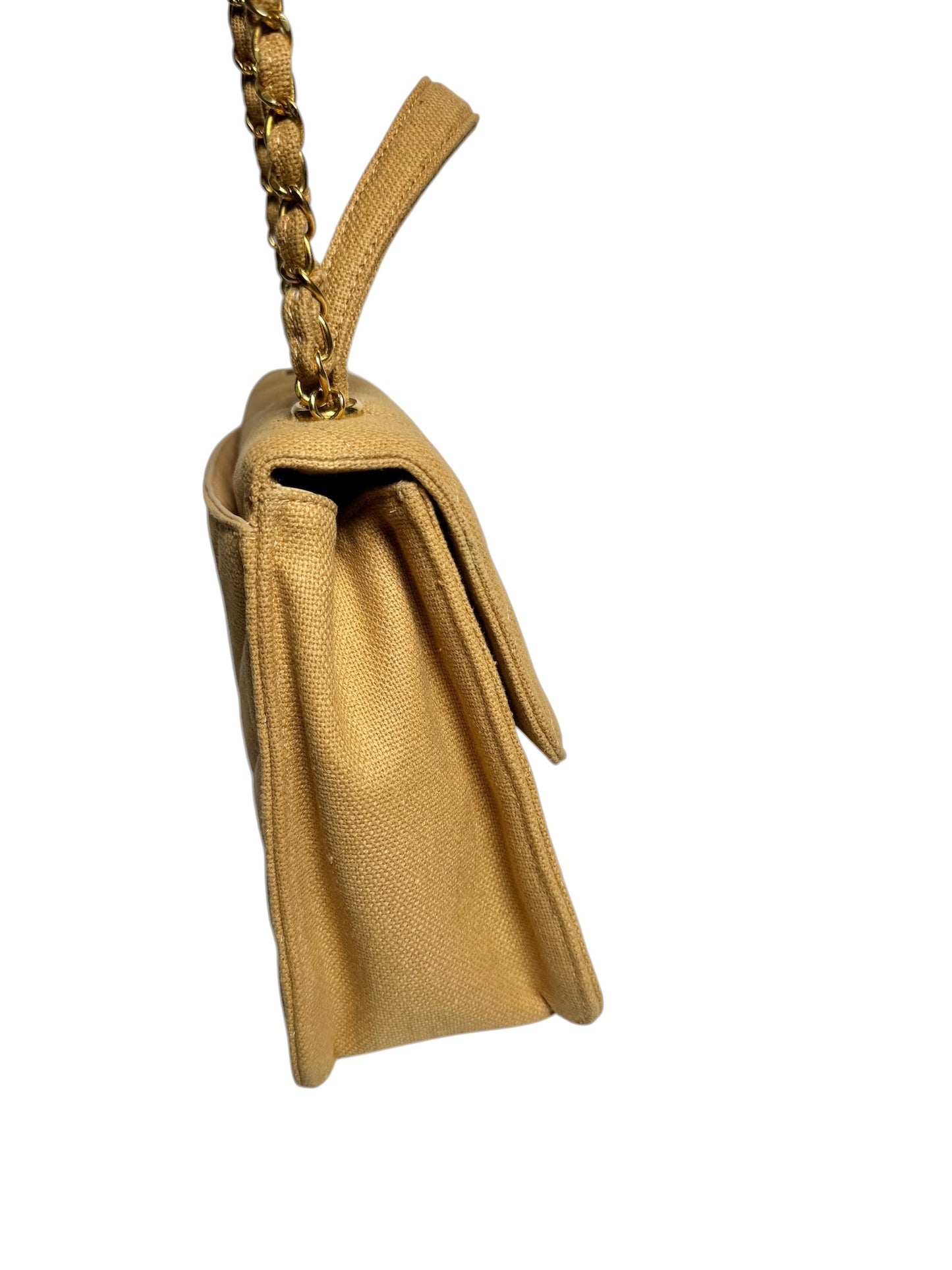 Chanel Khaki Canvas Top Handle Bag T8441
