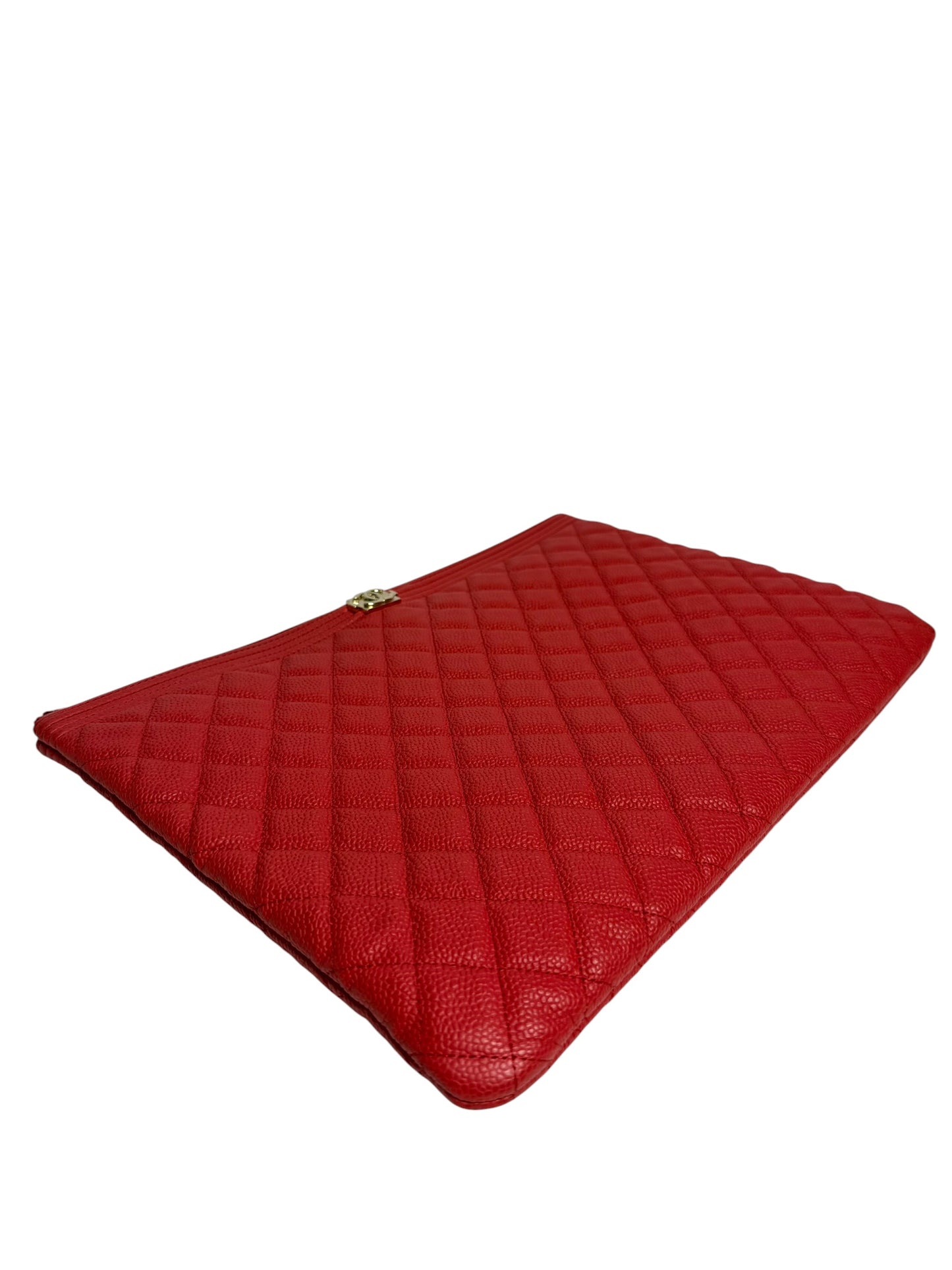 Chanel Red Caviar O case GHW T8314