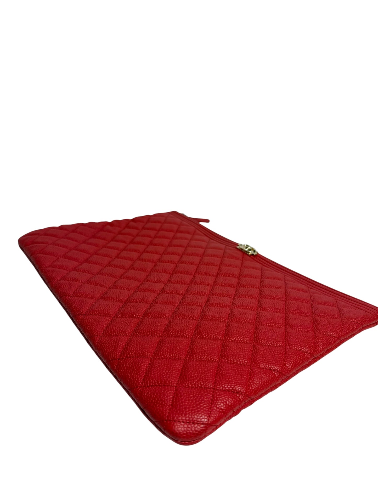 Chanel Red Caviar O case GHW T8314