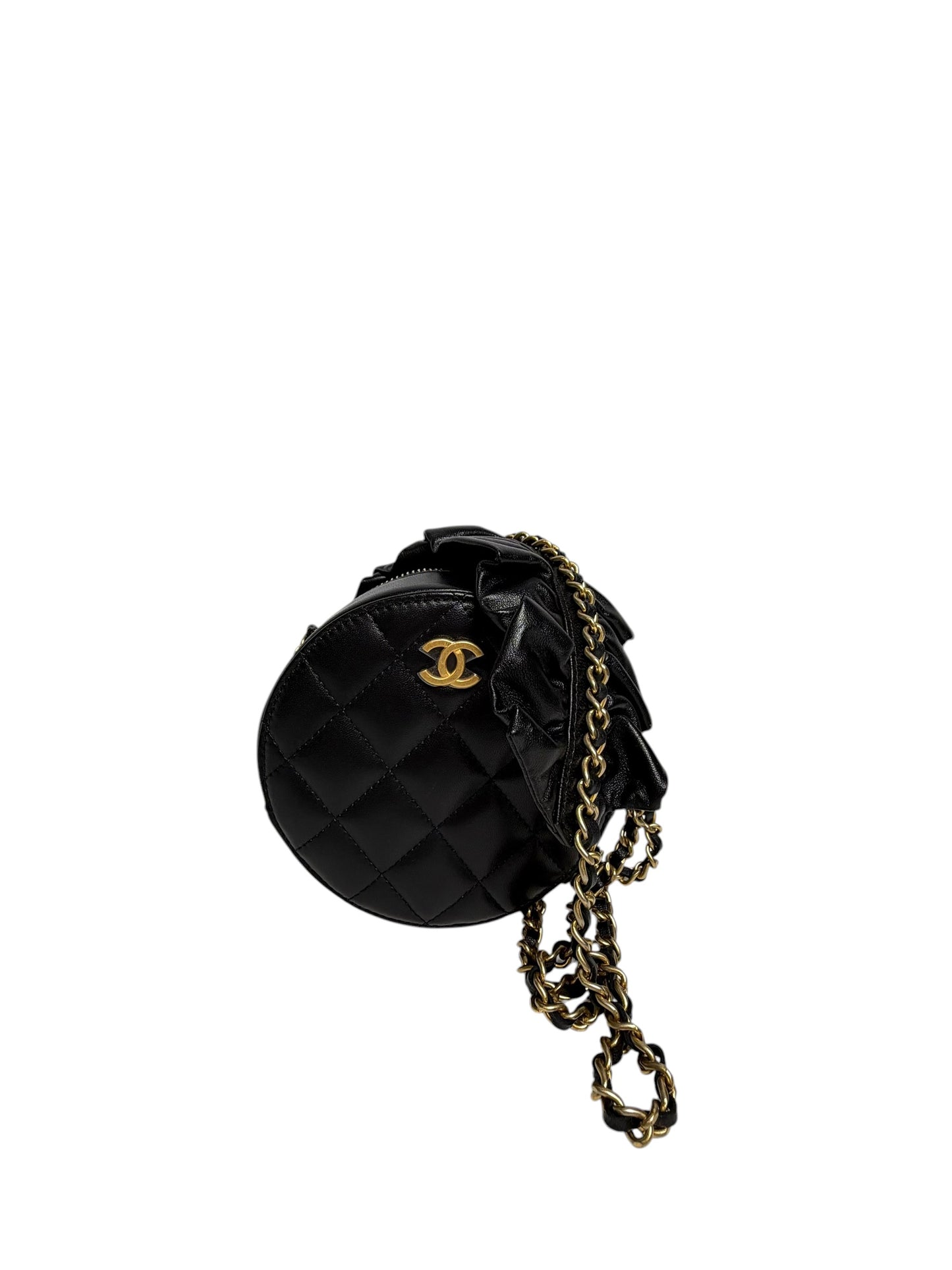 Chanel Romance Black Lambskin Circle Crossbody T5724