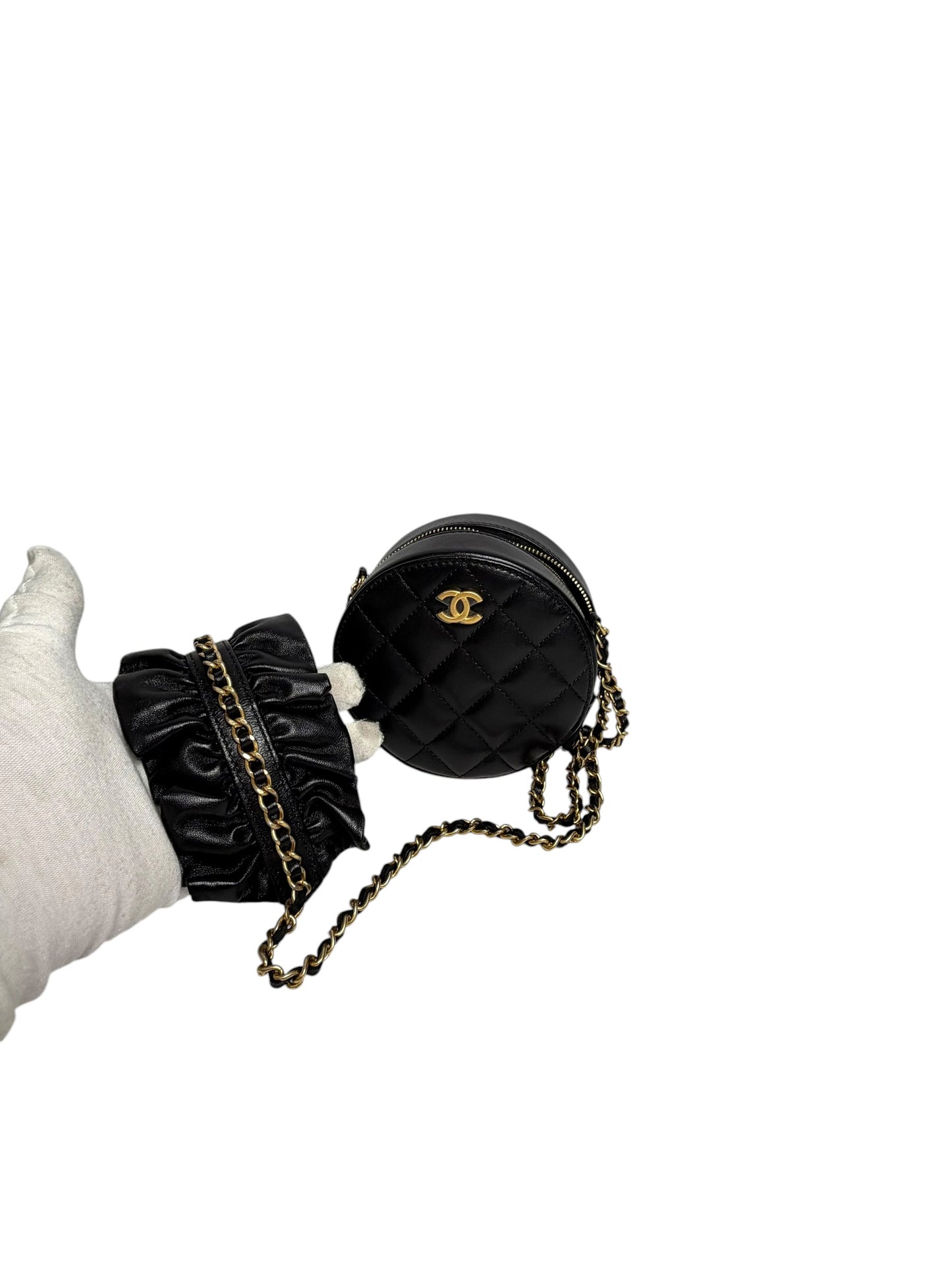 Chanel Romance Black Lambskin Circle Crossbody T5724