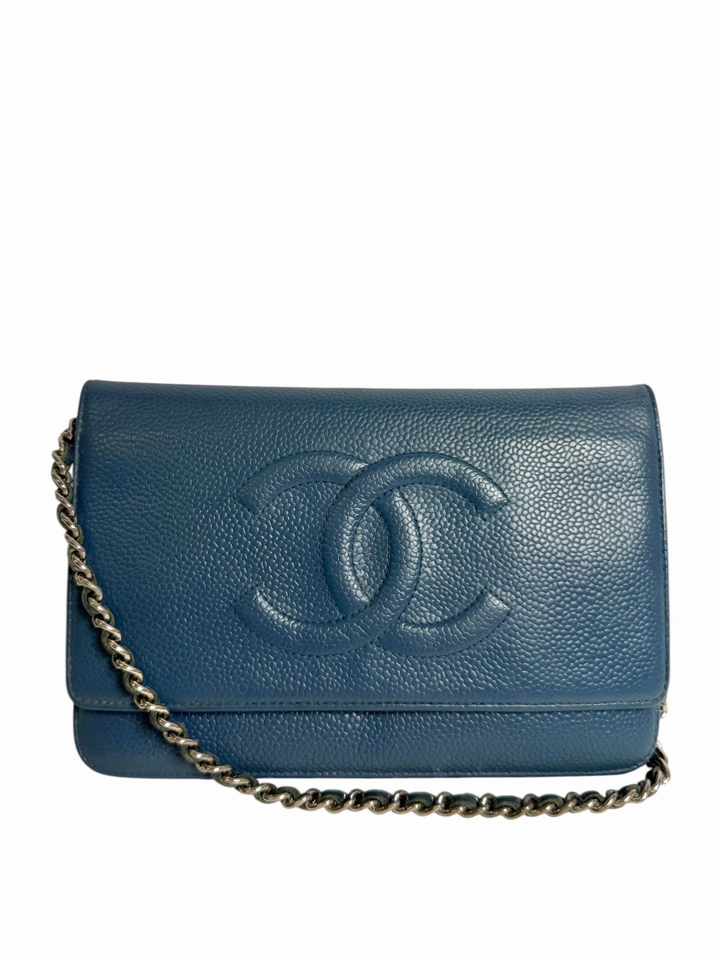 Chanel Blue Caviar CC Wallet On Chain T8147