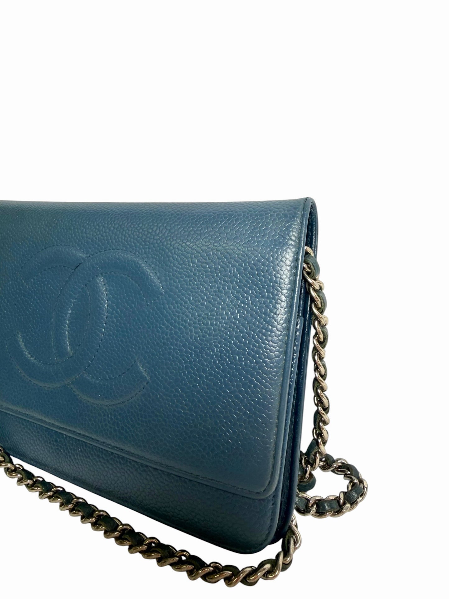 Chanel Blue Caviar CC Wallet On Chain T8147