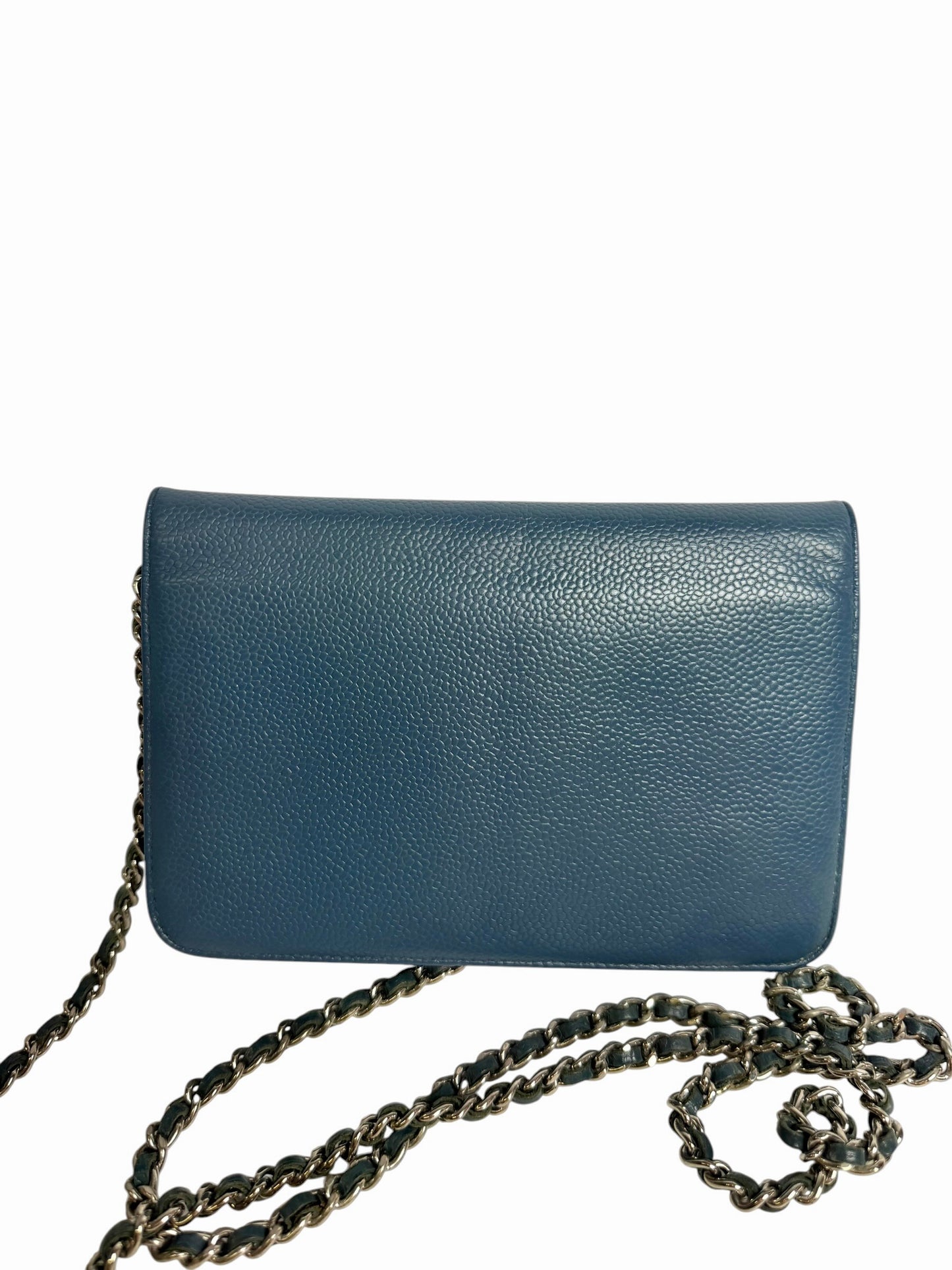 Chanel Blue Caviar CC Wallet On Chain T8147