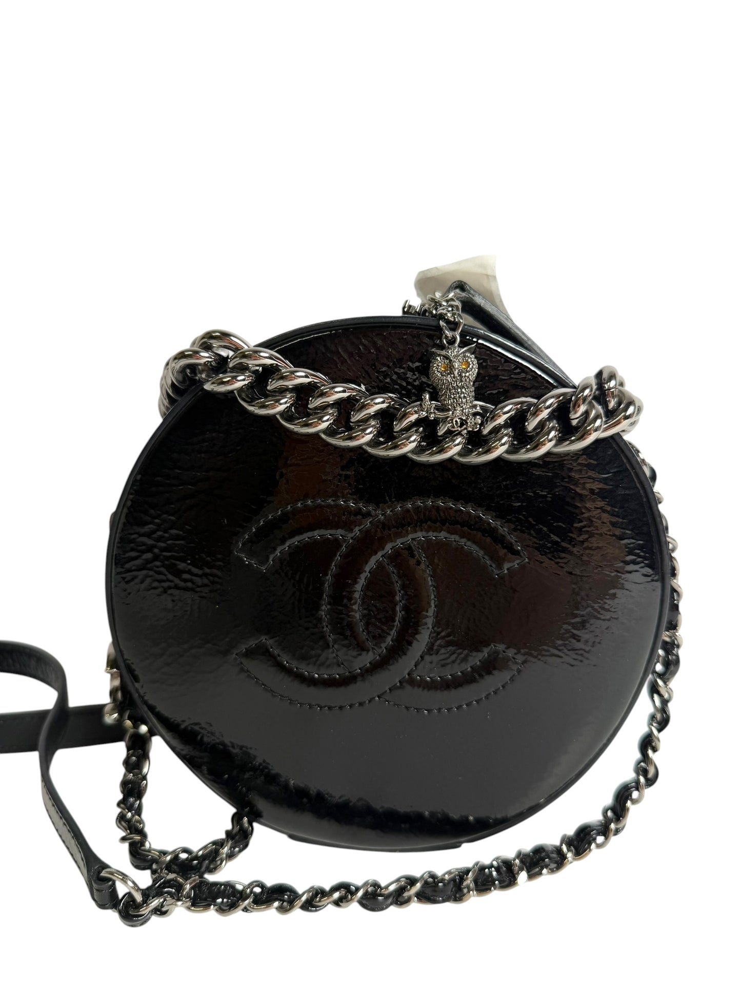 Chanel Black Patent Circle Crossbody T6266
