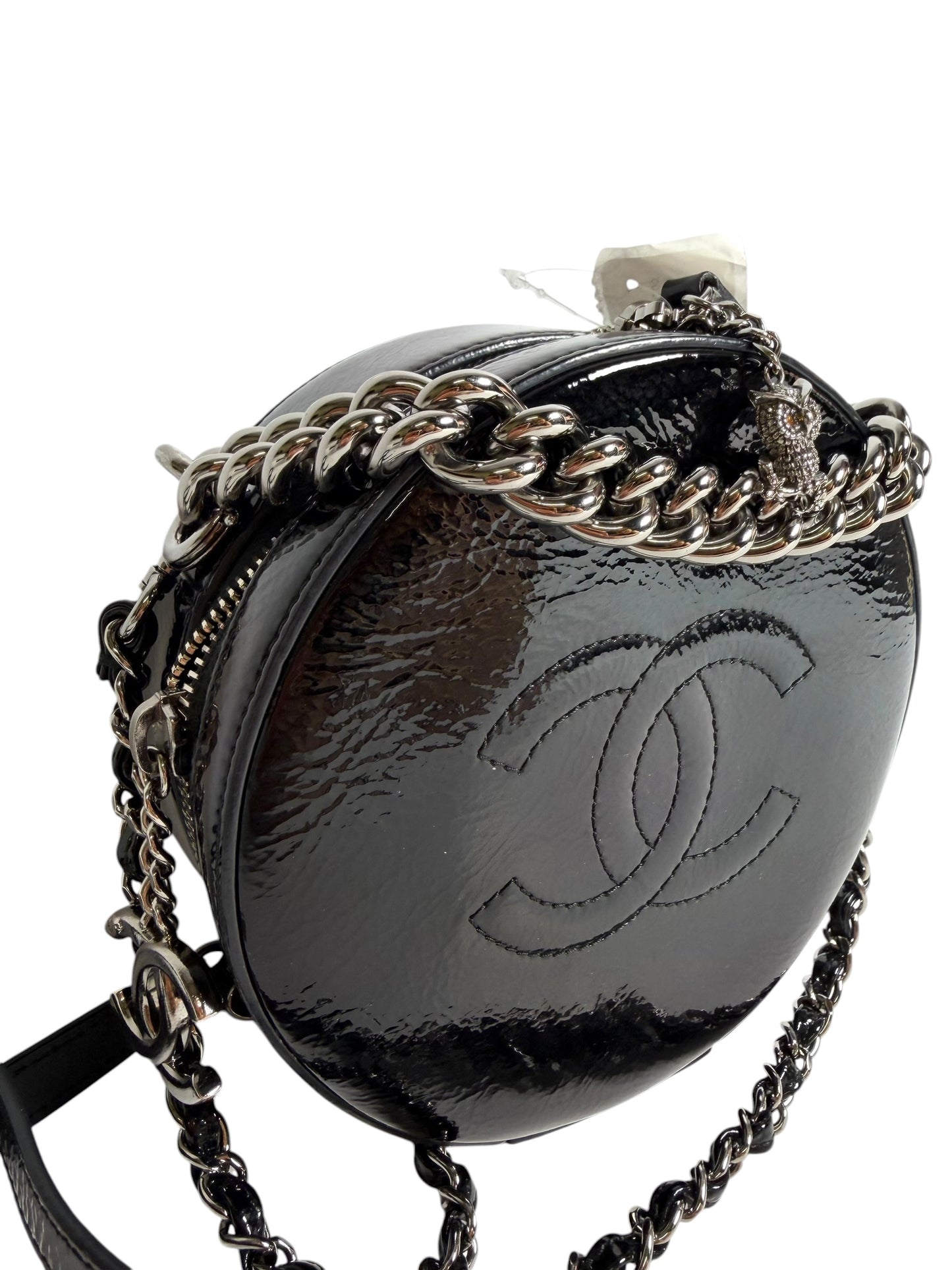 Chanel Black Patent Circle Crossbody T6266