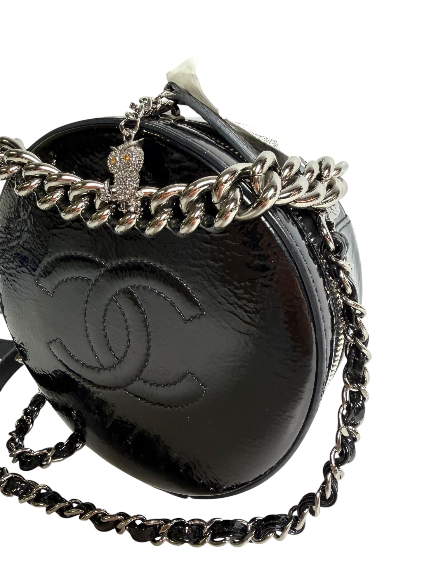 Chanel Black Patent Circle Crossbody T6266