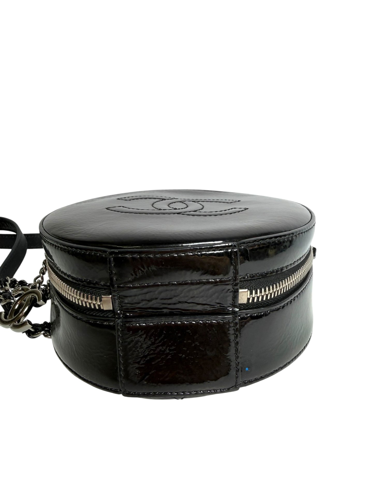Chanel Black Patent Circle Crossbody T6266