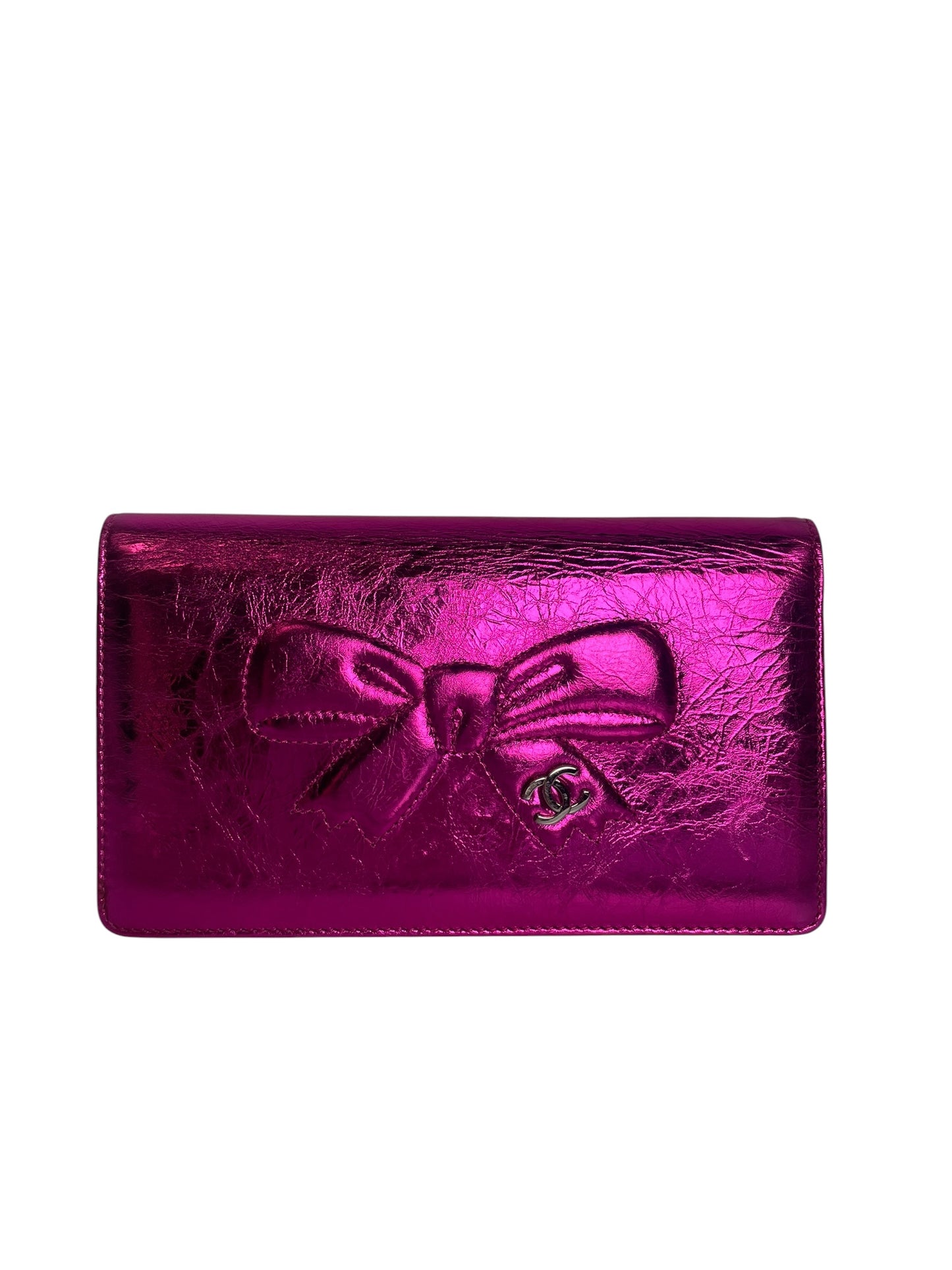 Chanel Metallic Bow Yen Wallet T8526