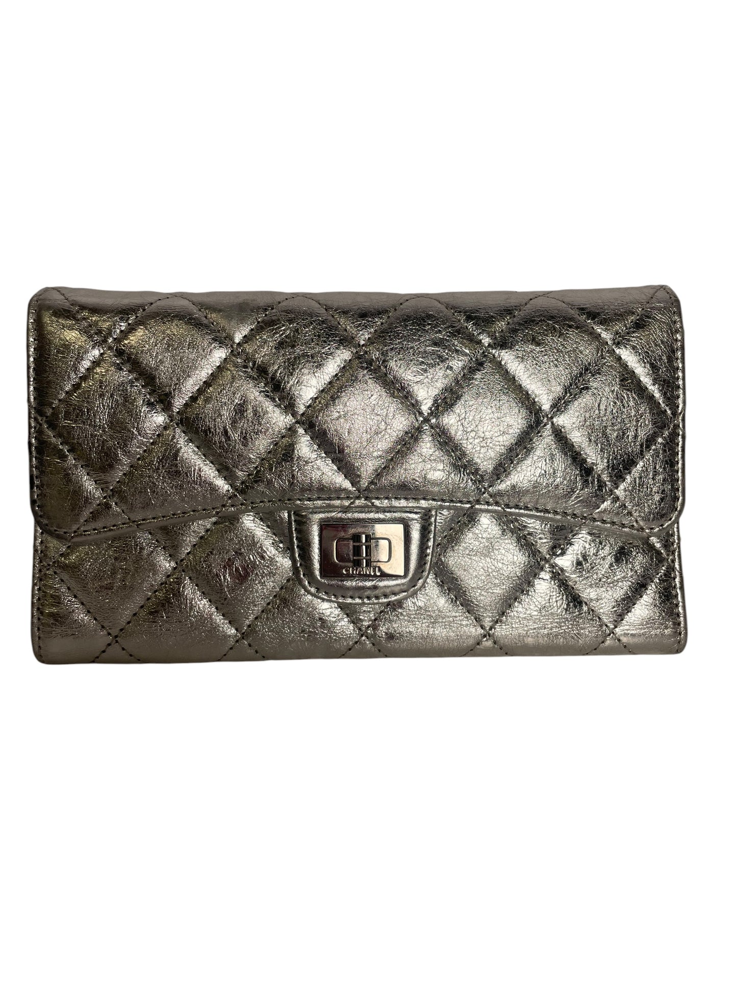 Chanel 2.55 Reissue Flap Wallet Metallic Silver T8523