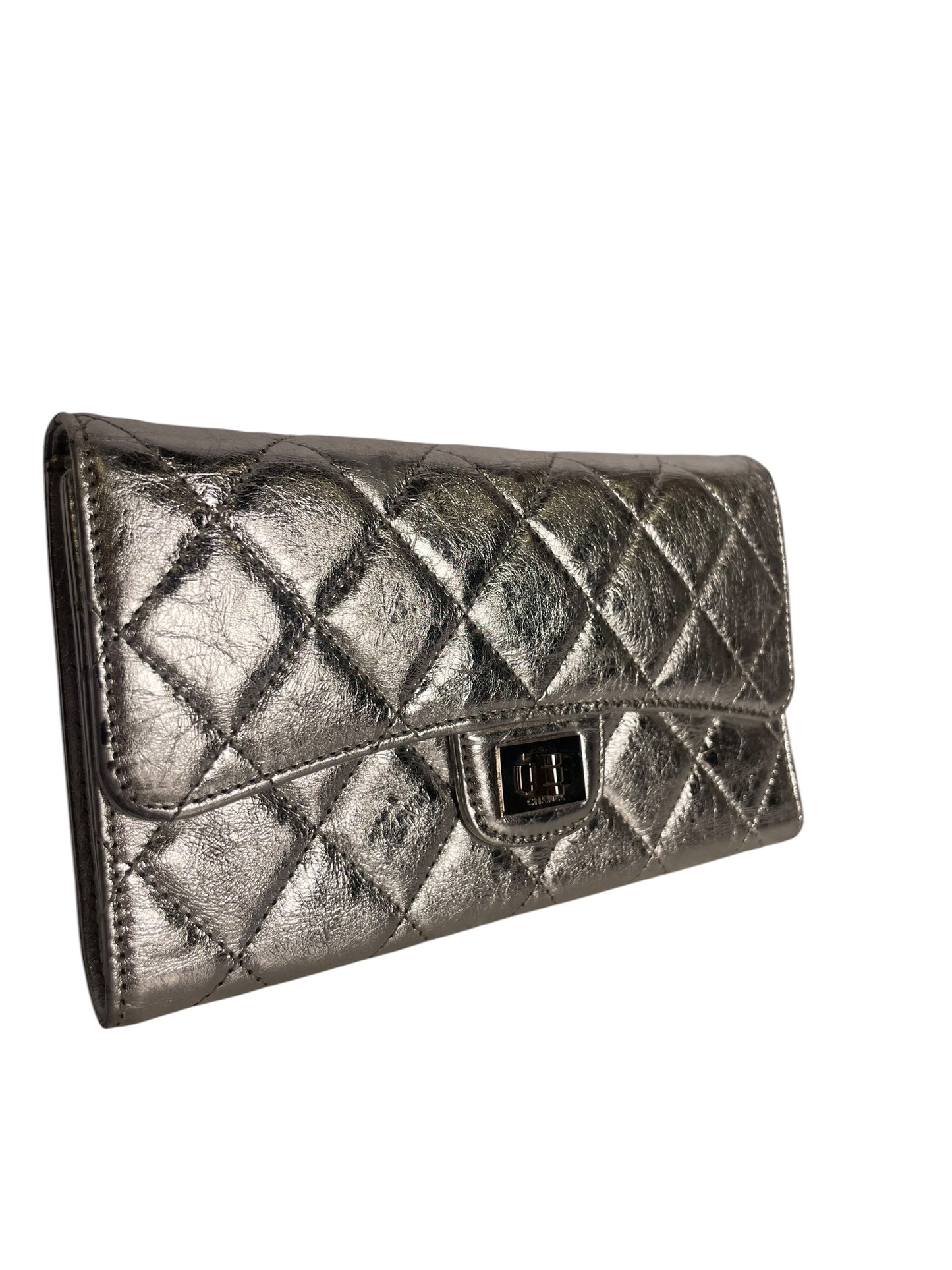 Chanel 2.55 Reissue Flap Wallet Metallic Silver T8523