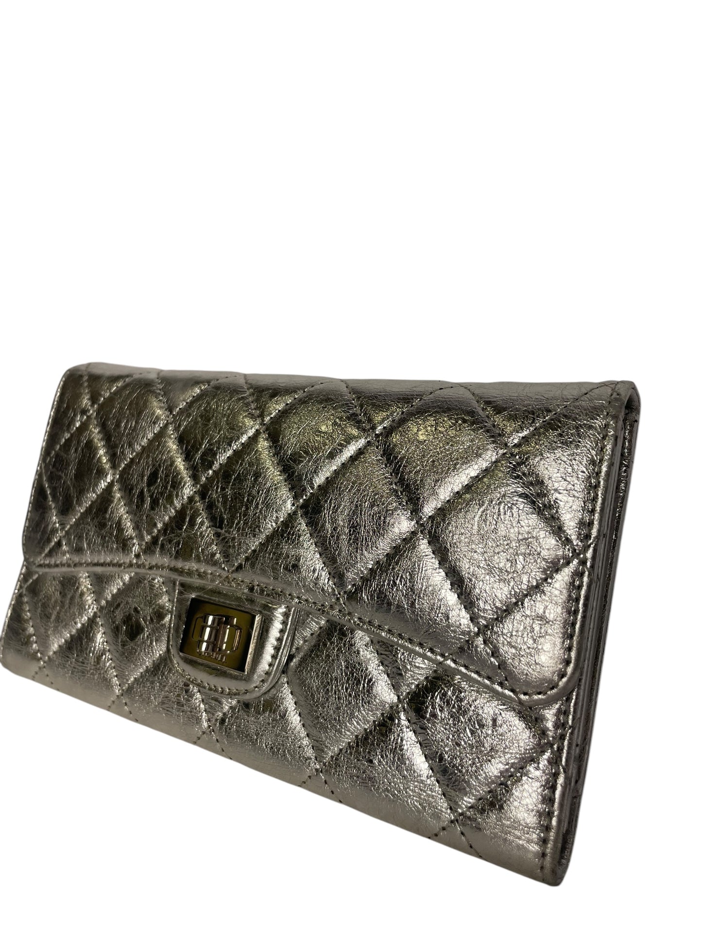 Chanel 2.55 Reissue Flap Wallet Metallic Silver T8523