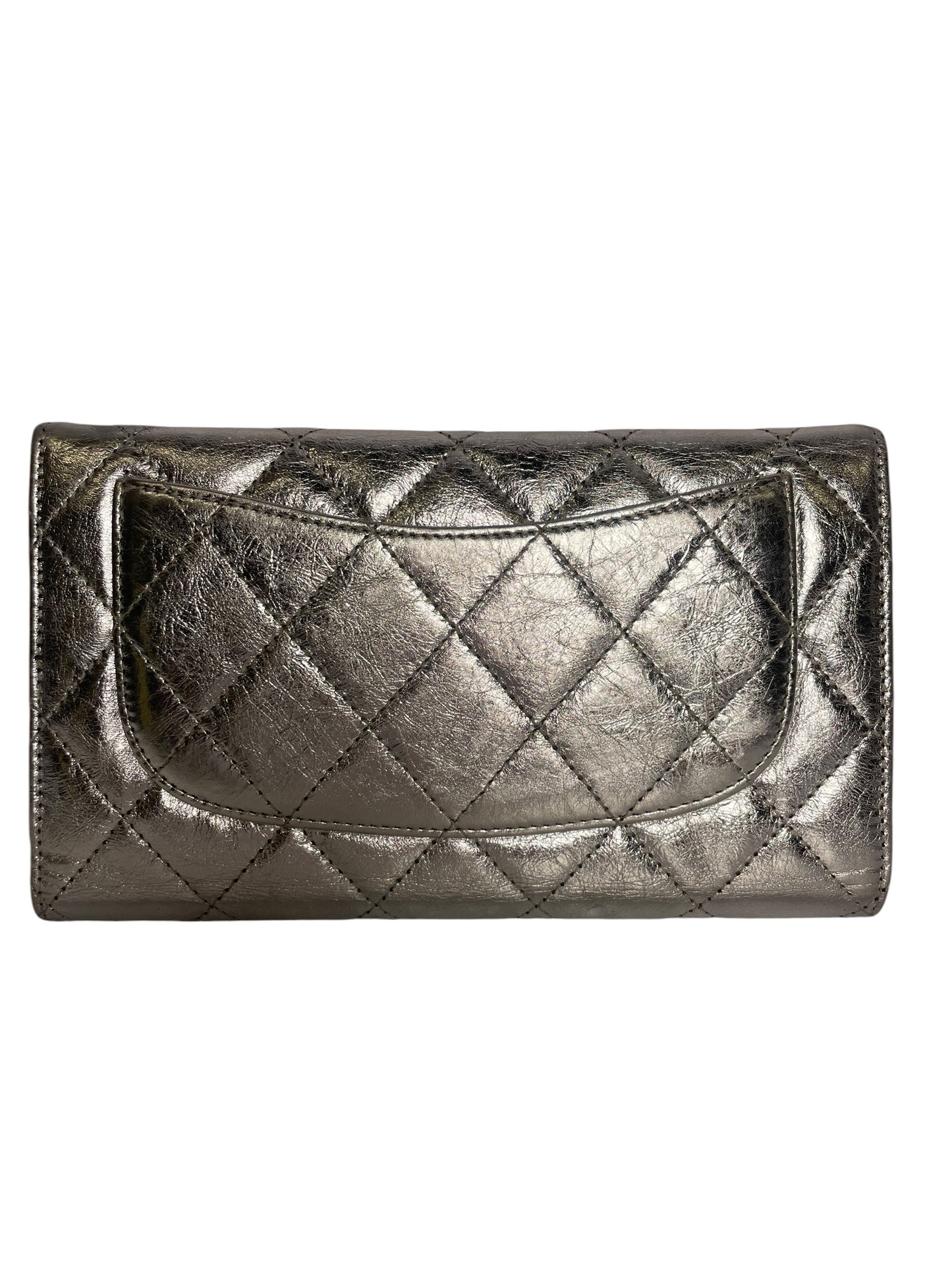 Chanel 2.55 Reissue Flap Wallet Metallic Silver T8523
