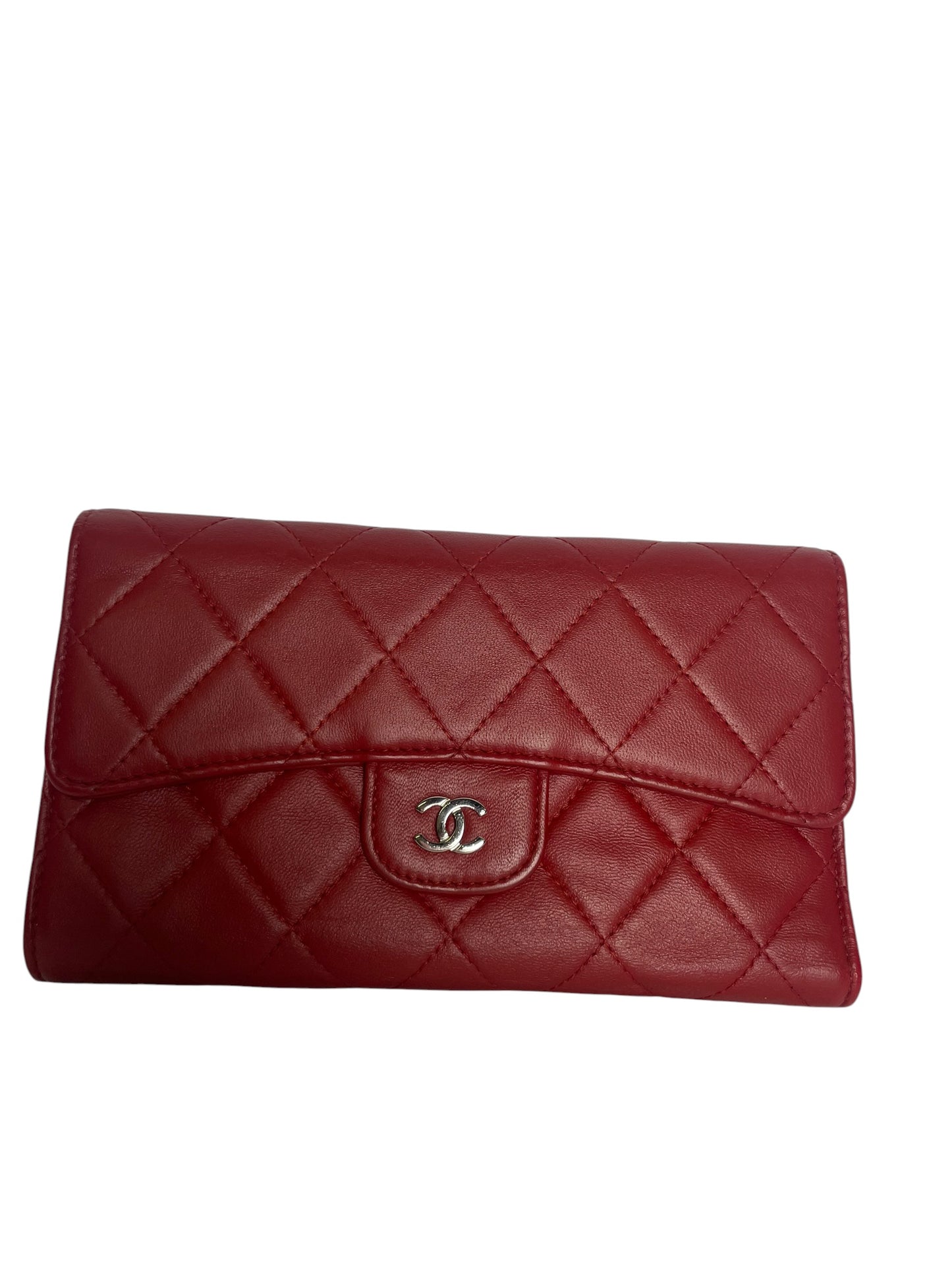 Chanel Classic Flap Wallet Red Lambskin T8522