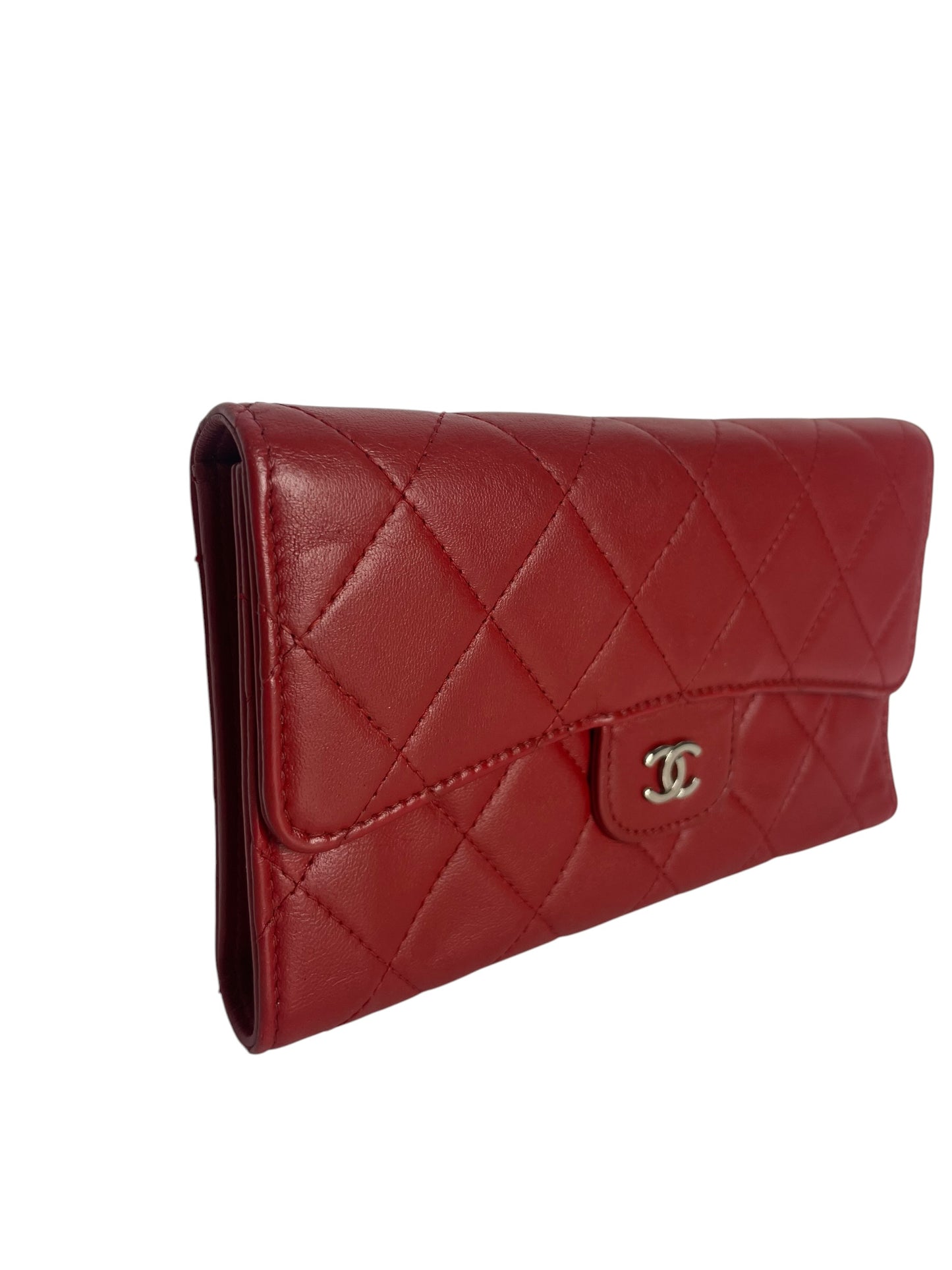Chanel Classic Flap Wallet Red Lambskin T8522