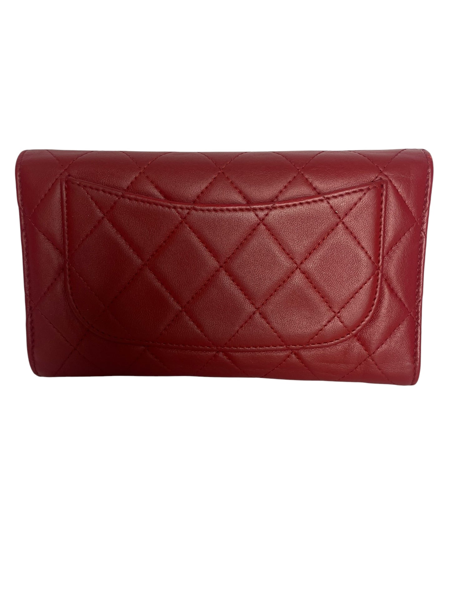 Chanel Classic Flap Wallet Red Lambskin T8522