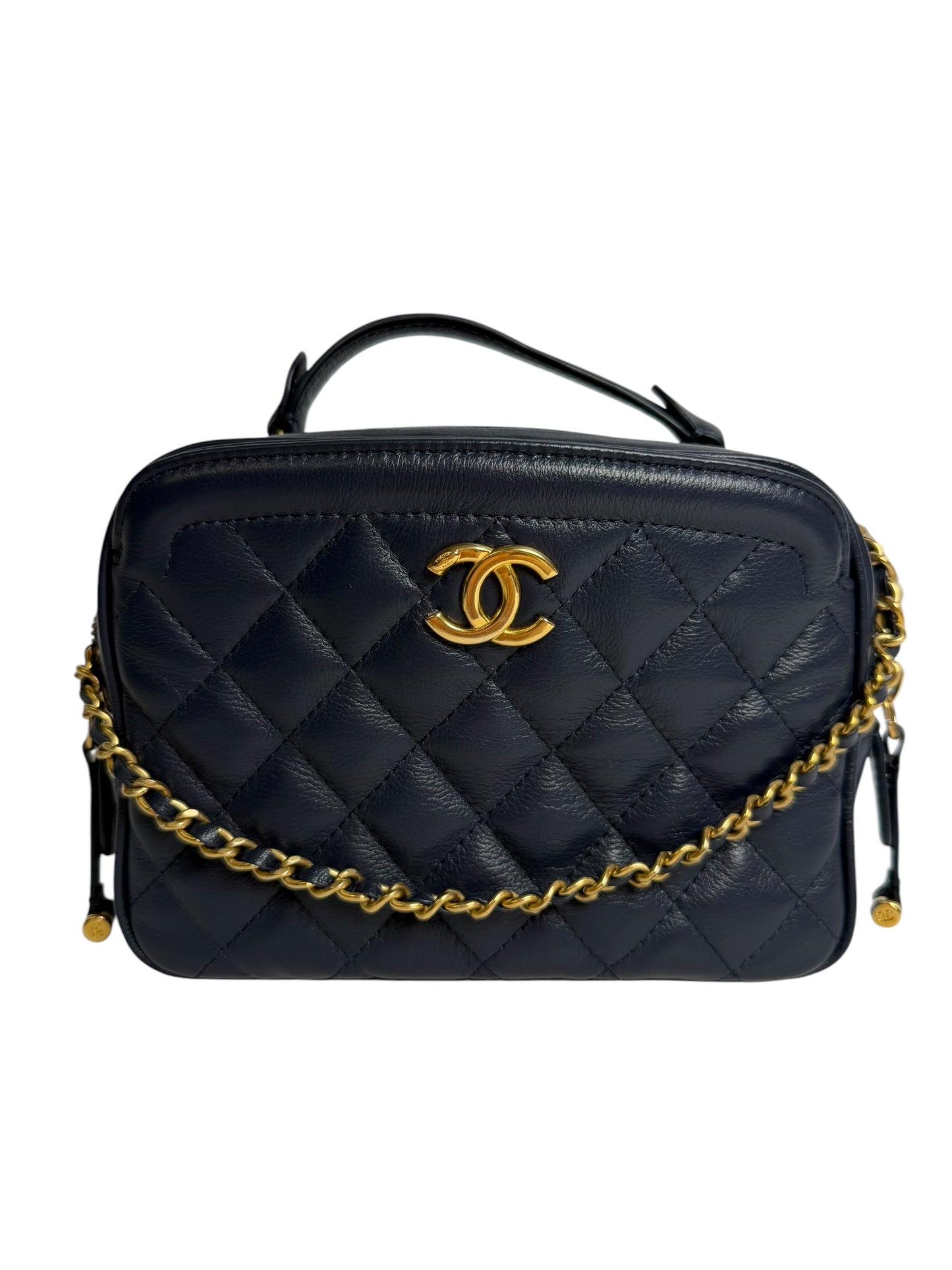 Chanel Blue Top Handle Camera bag GHW T7584