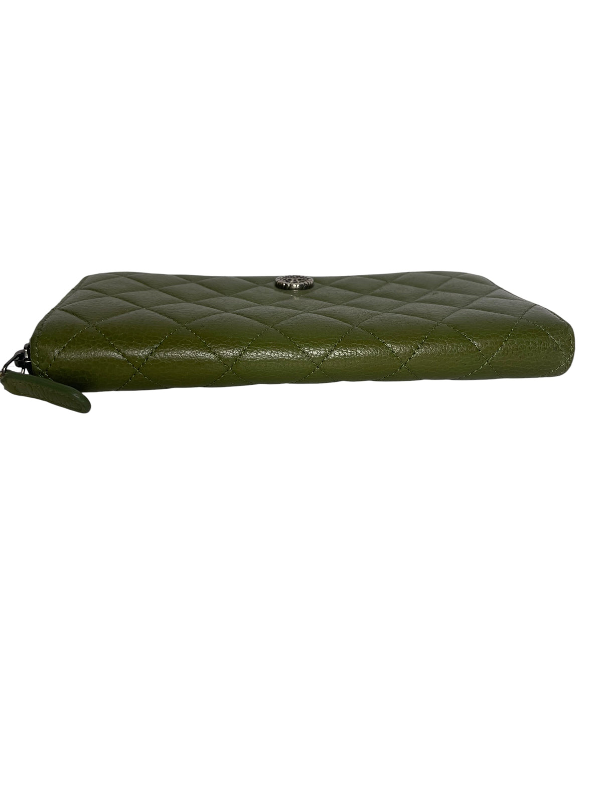 Chanel Zip-Around Continental Wallet Green T8536