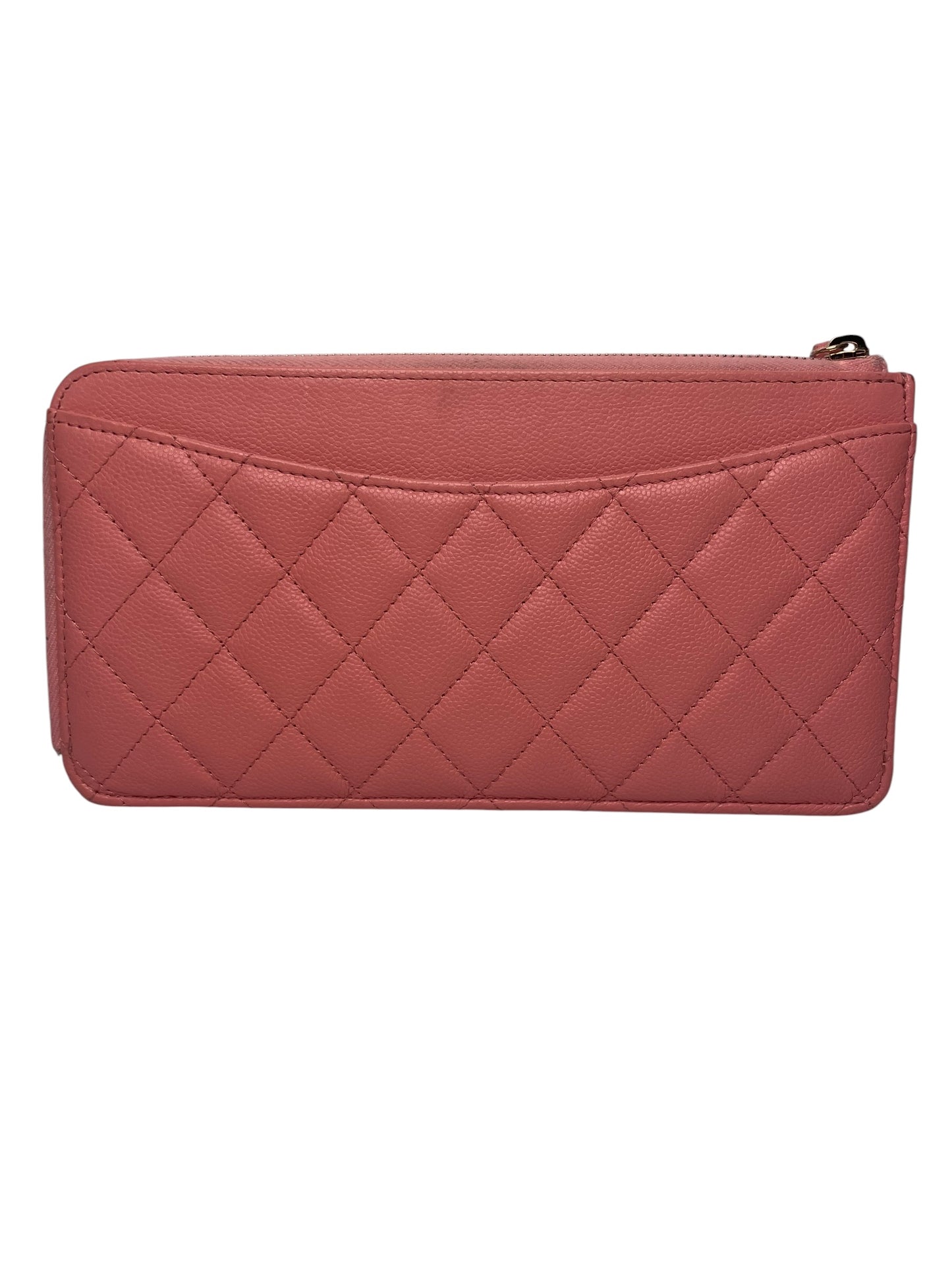 Chanel Lambskin Quilted Large Flap Wallet Pink T8525