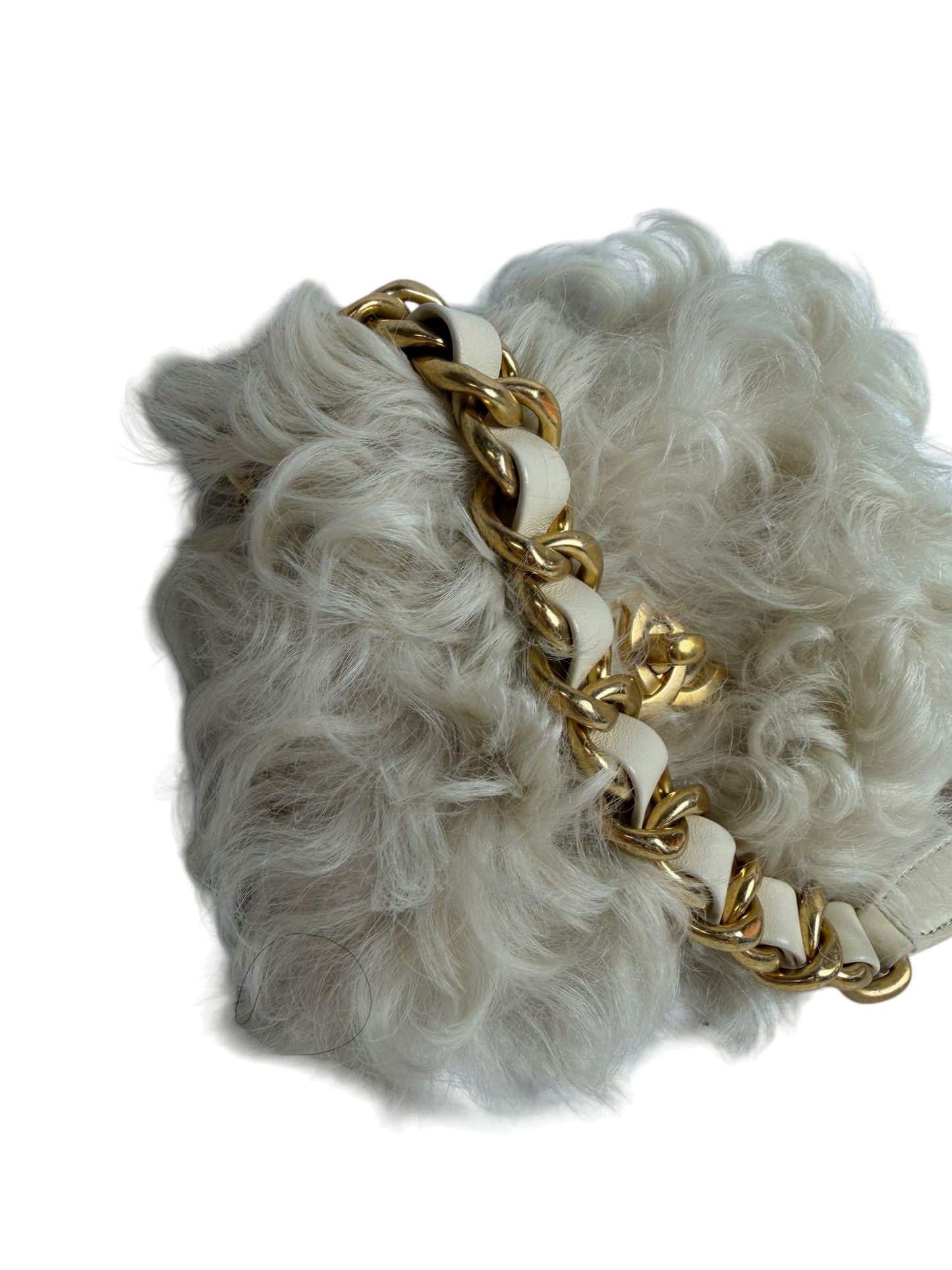 Chanel White Wool Crossbody Flap T8020