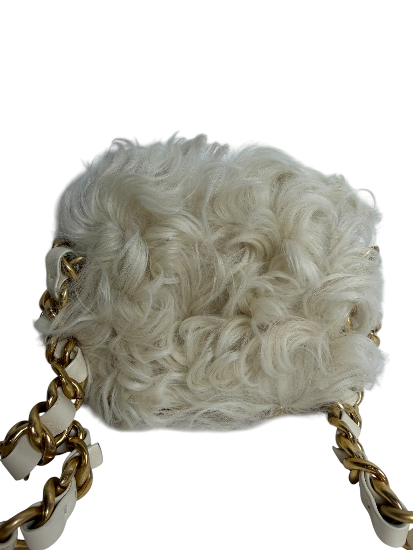 Chanel White Wool Crossbody Flap T8020