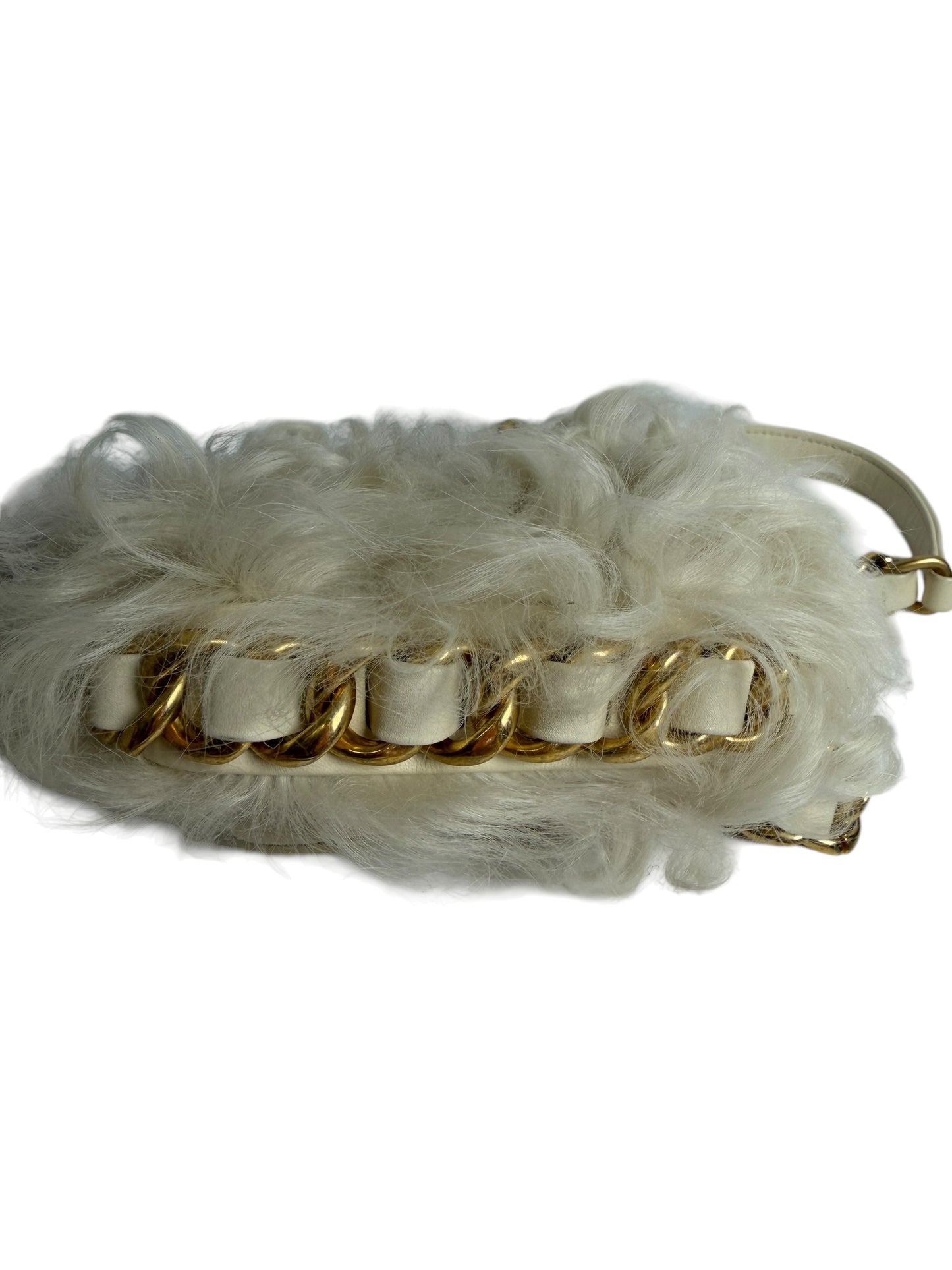 Chanel White Wool Crossbody Flap T8020