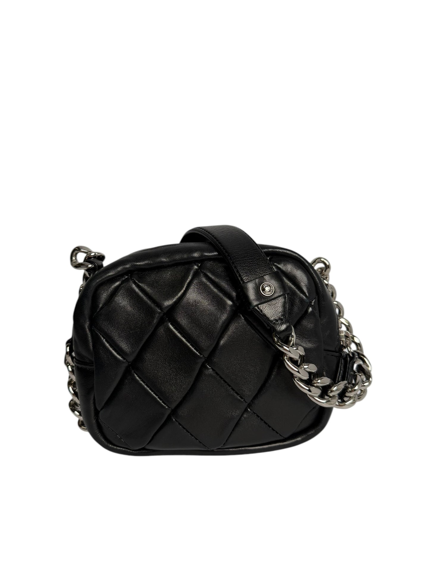Chanel Black Lambskin Camera bag Cross Zip