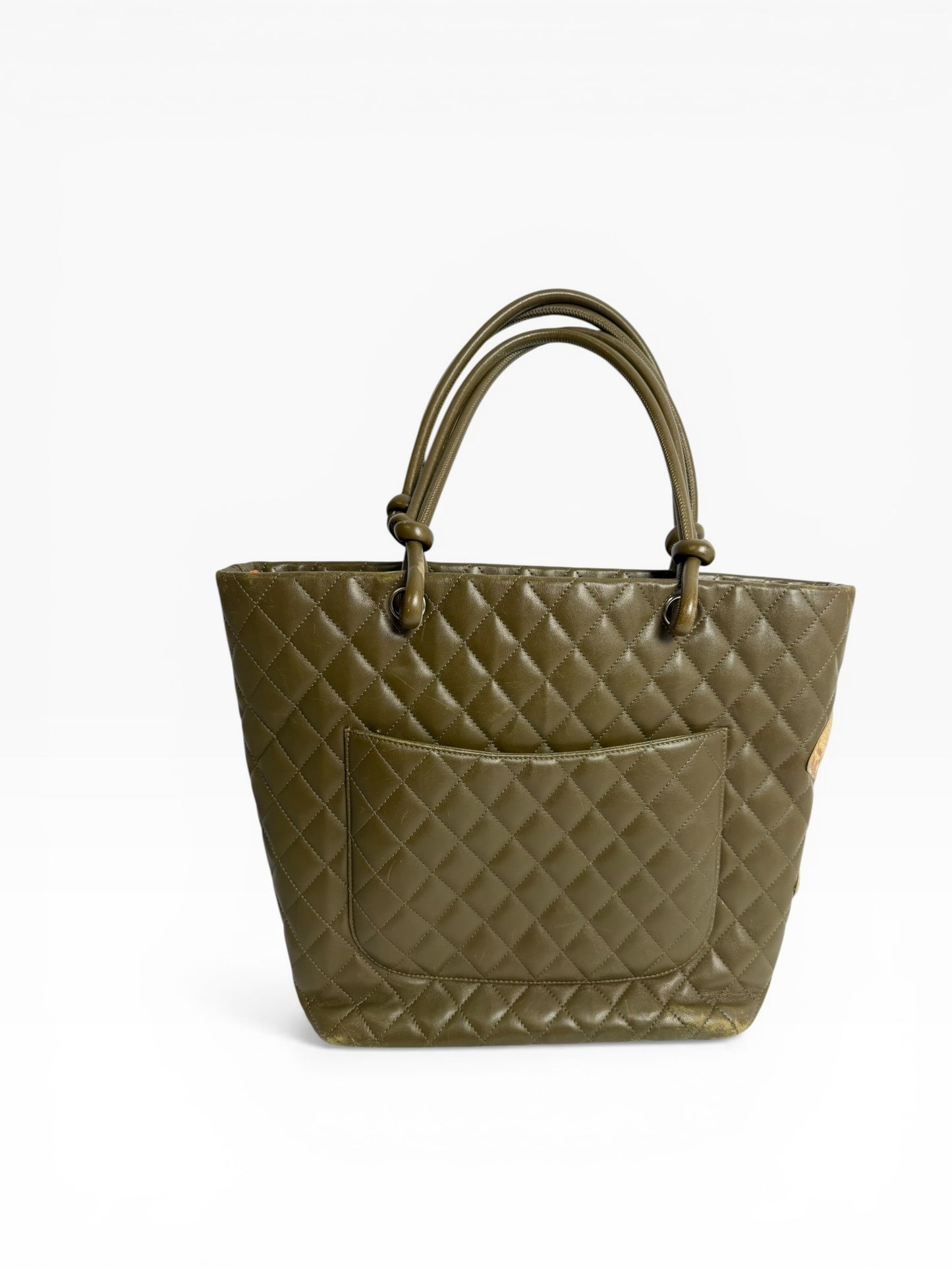 Chanel Cambon Tote Large Army Green Python