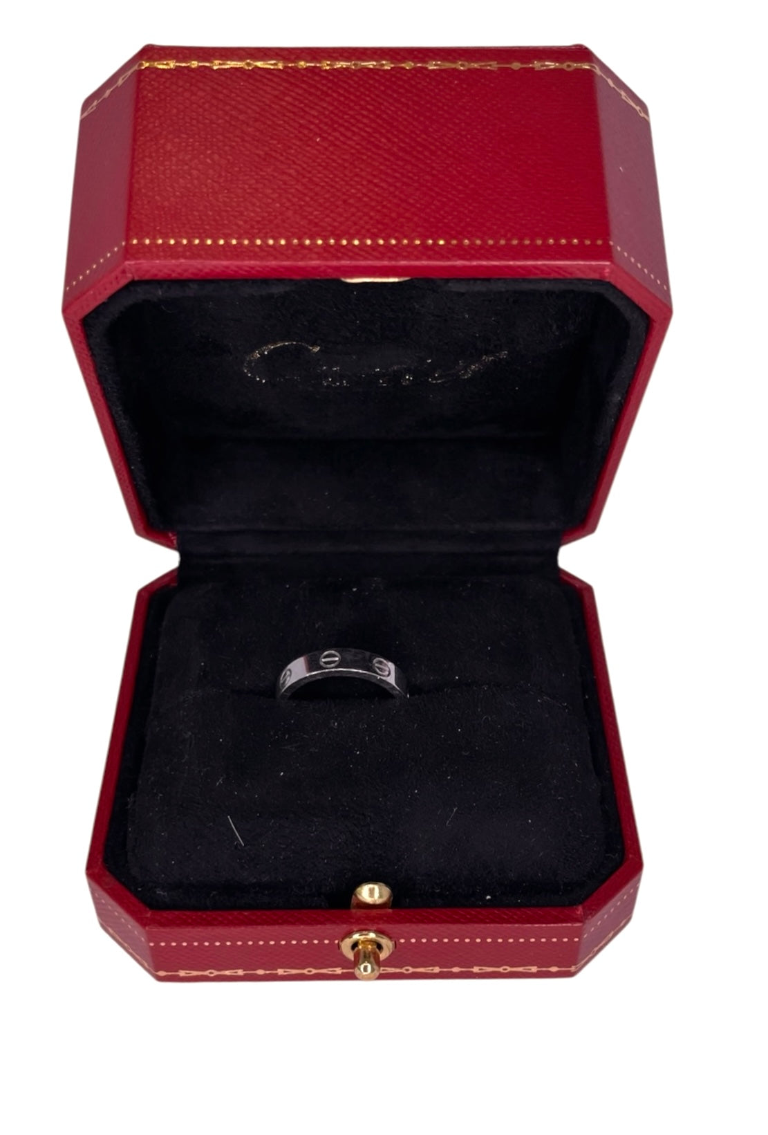 Cartier 18k White Gold 1 Diamond Love Ring Size 52 T1102